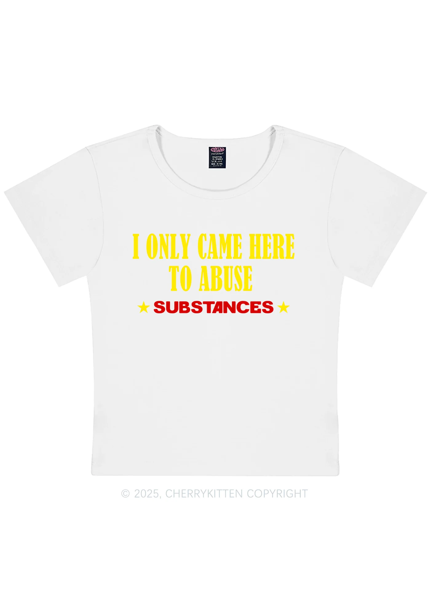 Abuse Substances Y2K Baby Tee Cherrykitten - Image 9