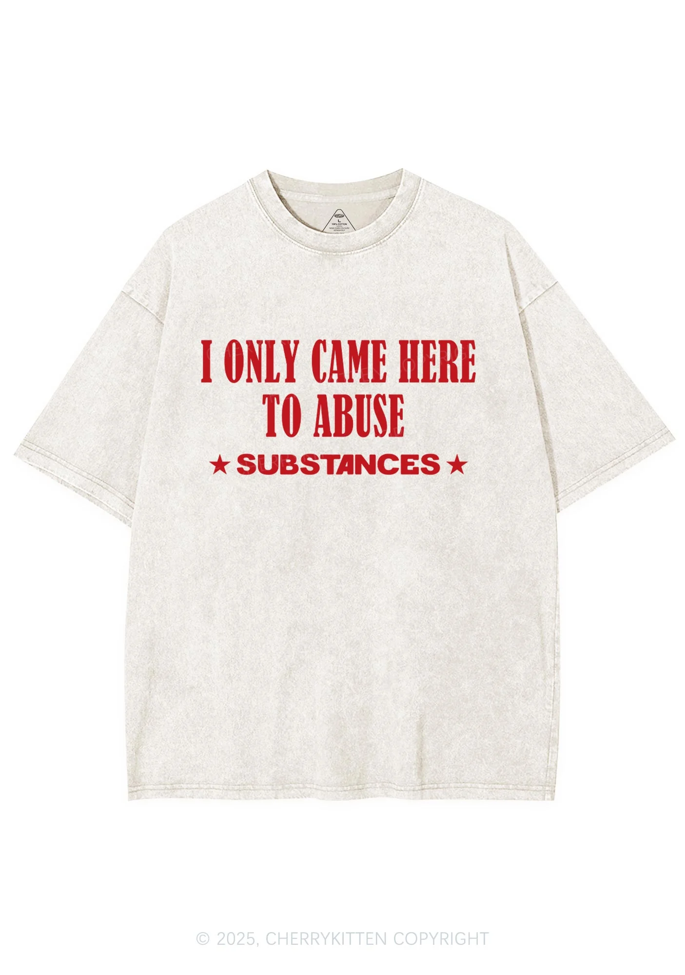 Abuse Substances Y2K Shirts Washed Tee Cherrykitten - Image 3