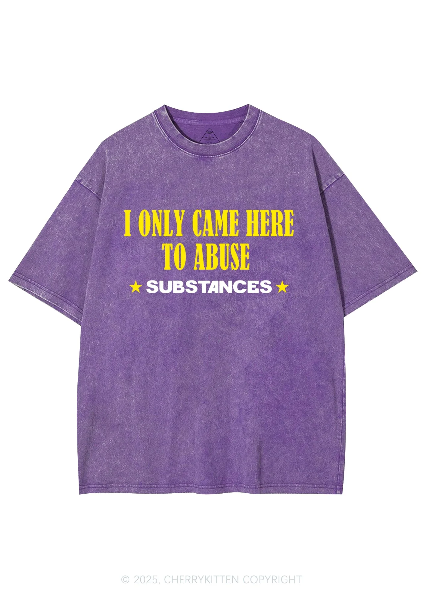 Abuse Substances Y2K Shirts Washed Tee Cherrykitten - Image 5