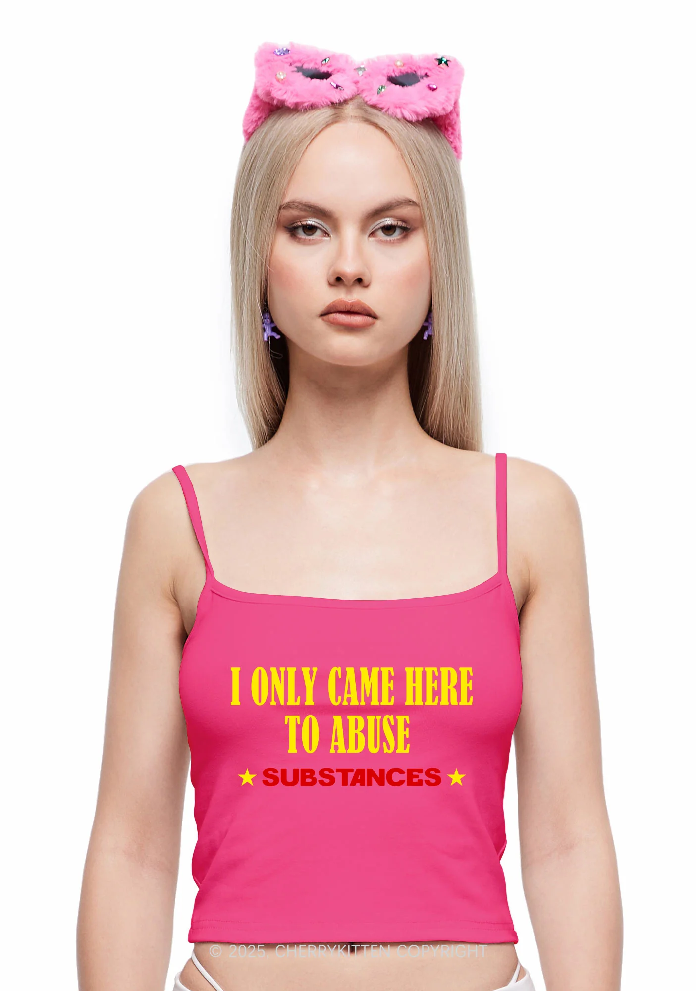Abuse Substances Y2K Spaghetti Strap Cami Cherrykitten - Image 2