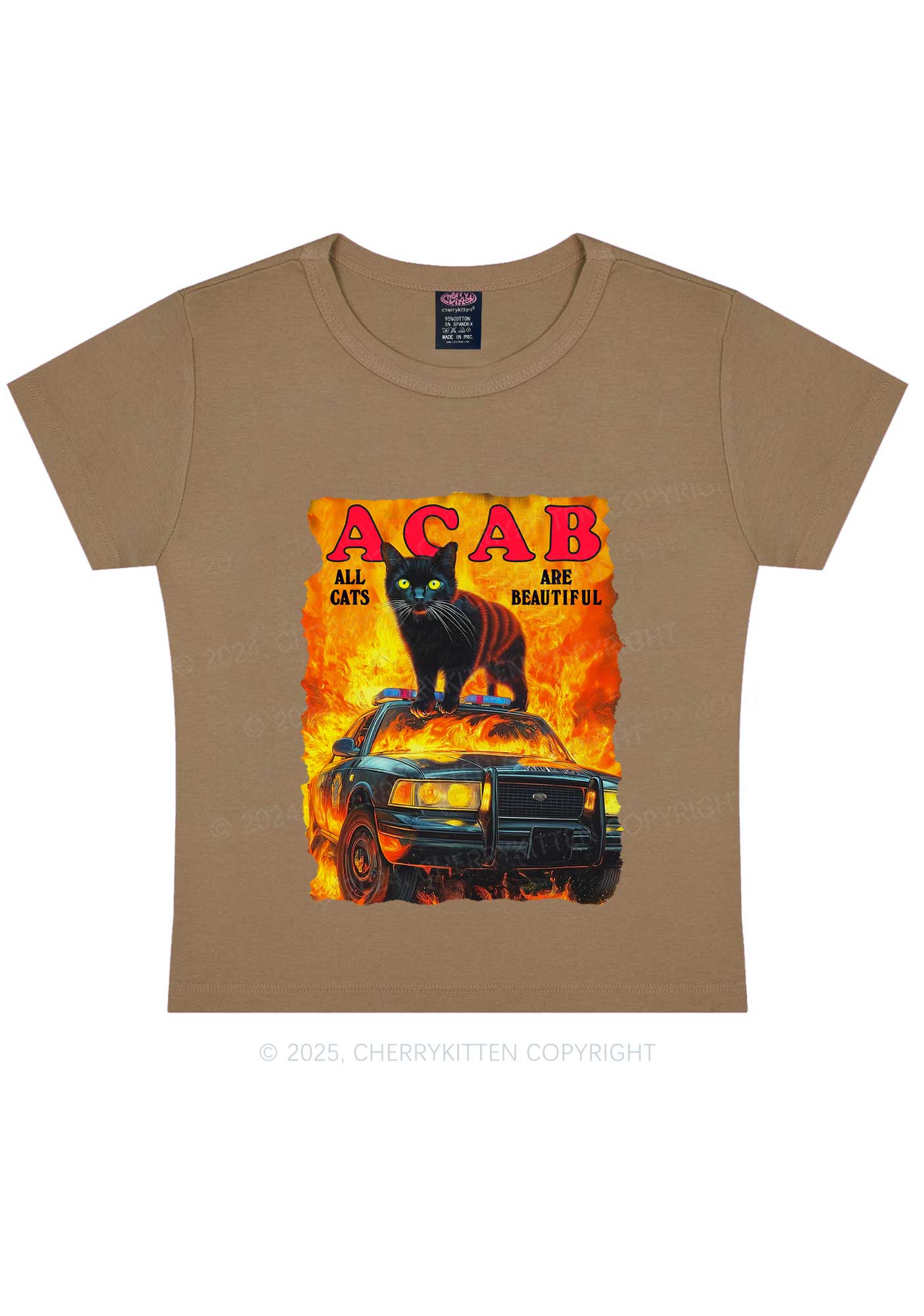 ACAB Beautiful Cats Y2K Baby Tee Cherrykitten - Image 10