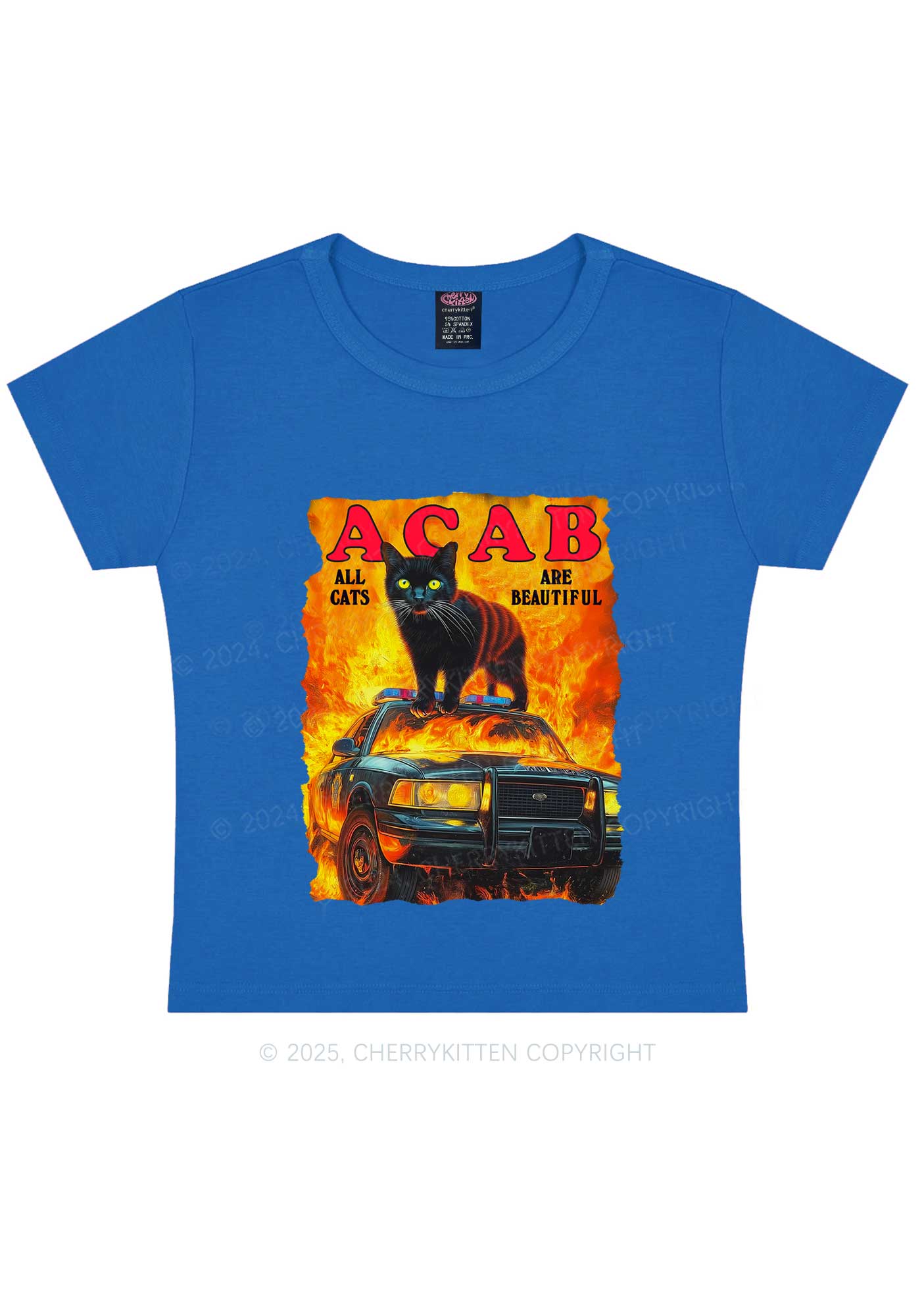 ACAB Beautiful Cats Y2K Baby Tee Cherrykitten - Image 9