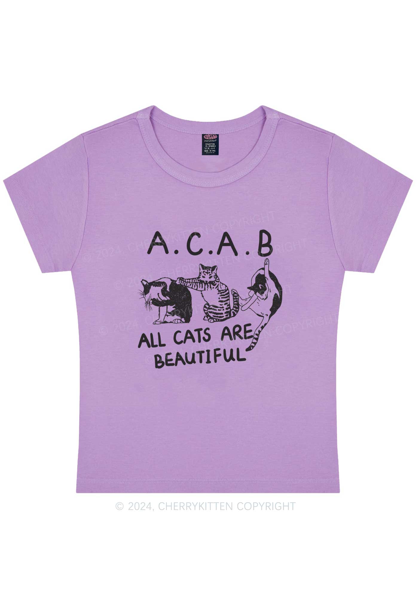 ACAB Cats Y2K Baby Tee Cherrykitten - Image 7