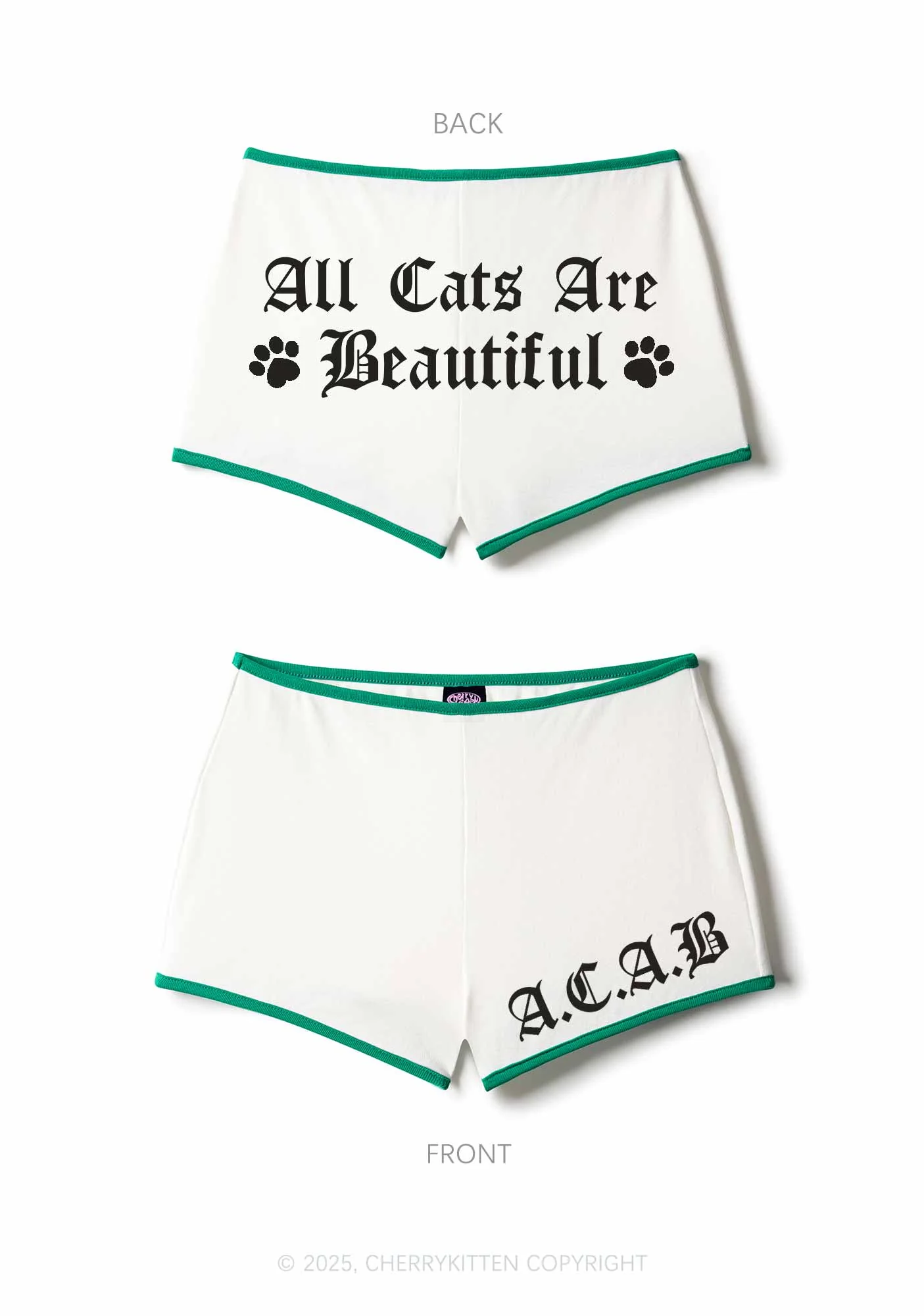 ACAB Cats Y2K Booty Shorts Cherrykitten - Image 4