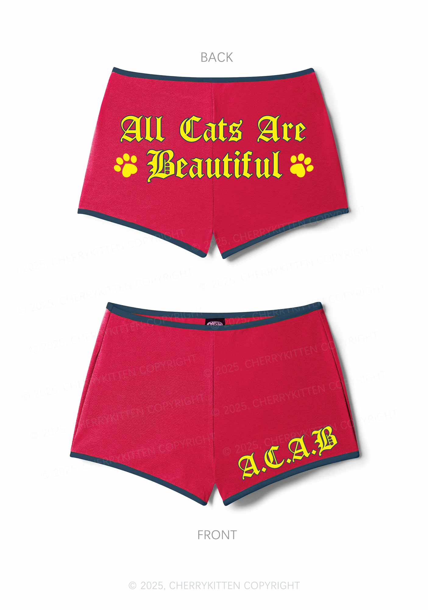 ACAB Cats Y2K Booty Shorts Cherrykitten - Image 6