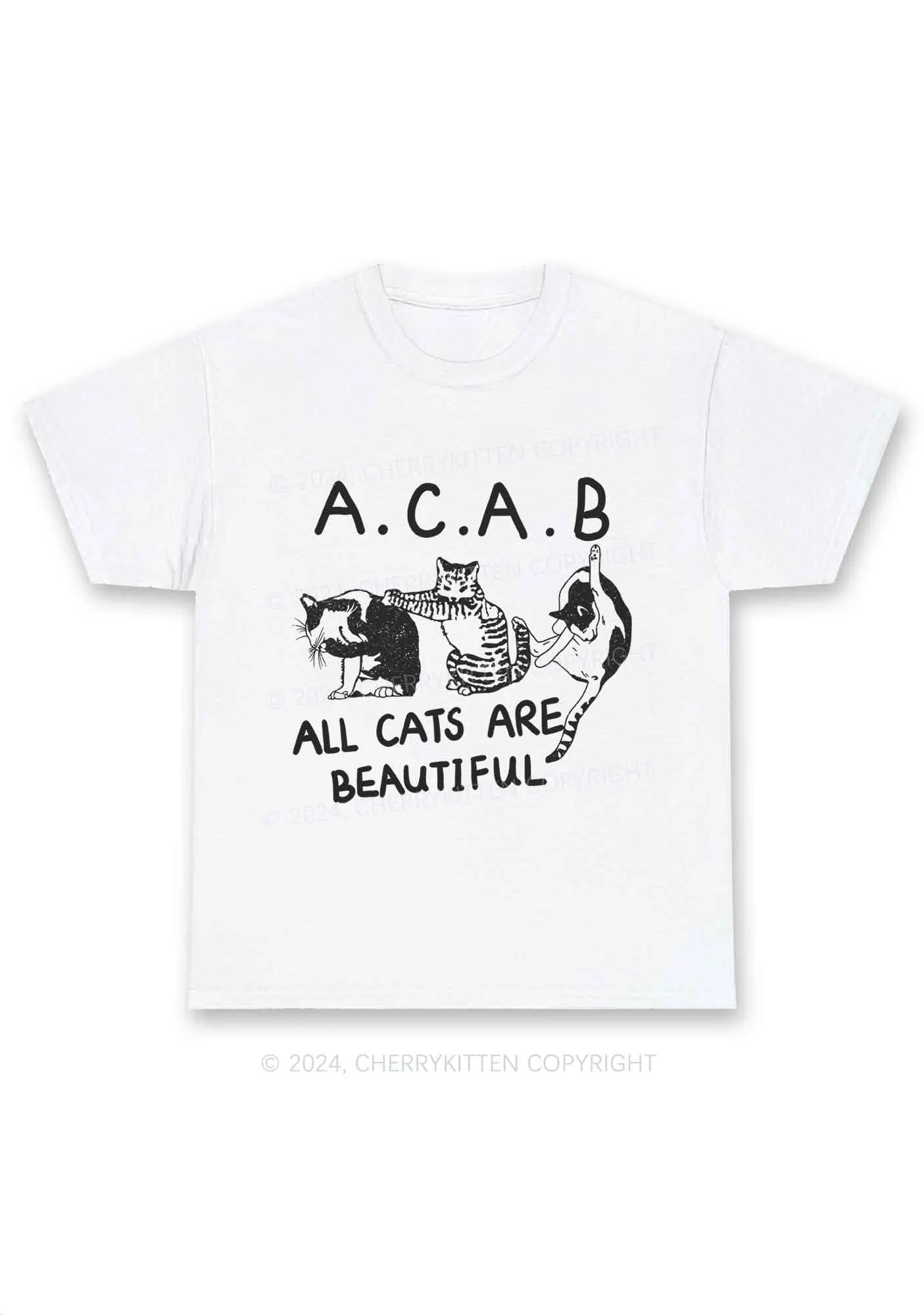 ACAB Cats Y2K Chunky Shirt Cherrykitten - Image 3