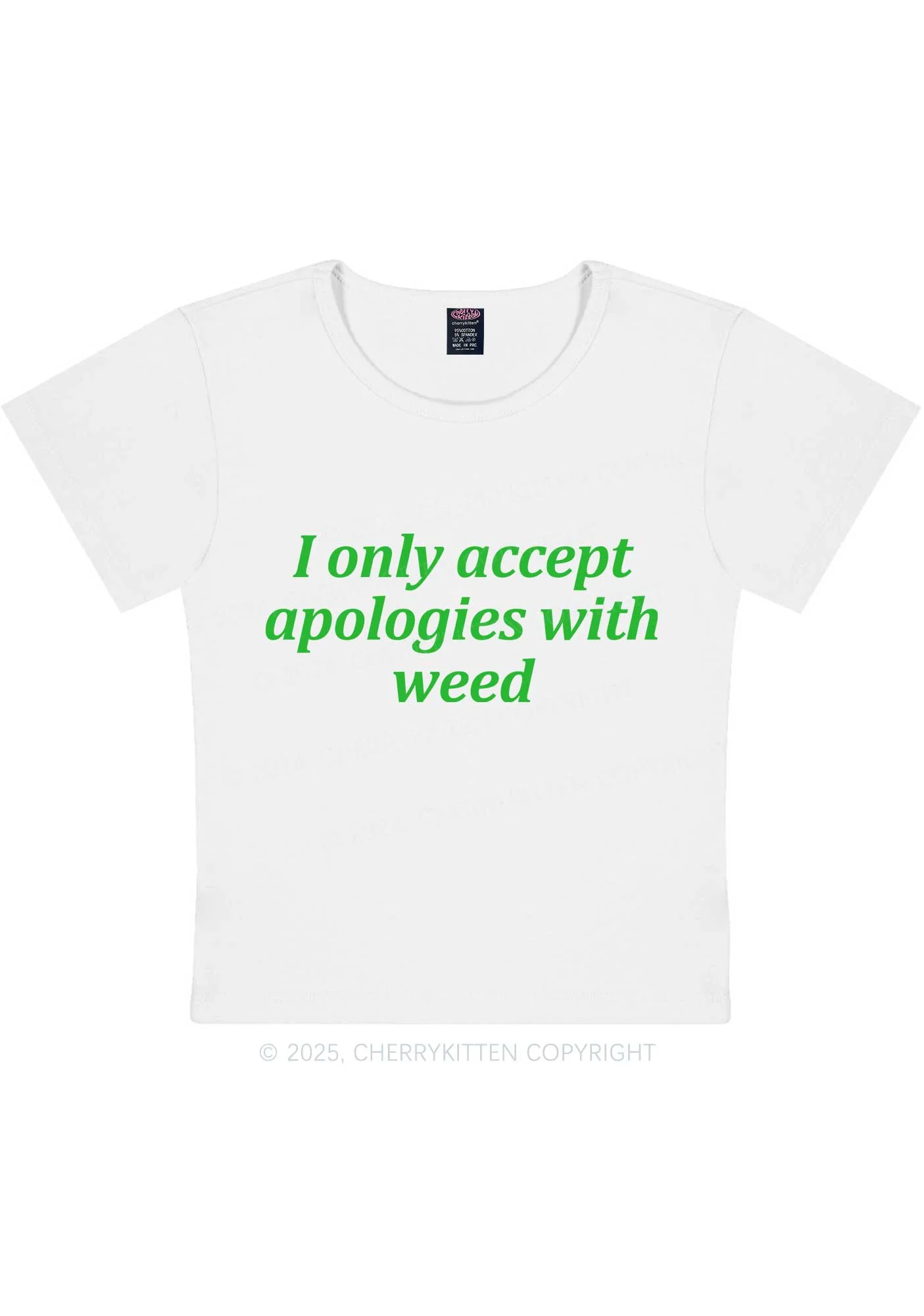 Accept Apologies With Wxxd Y2K Baby Tee Cherrykitten - Image 3