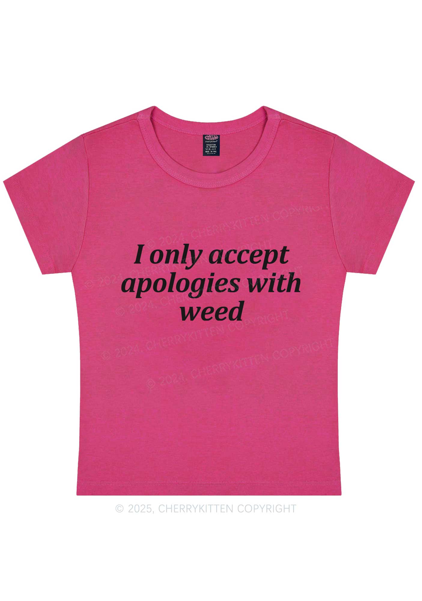 Accept Apologies With Wxxd Y2K Baby Tee Cherrykitten - Image 5