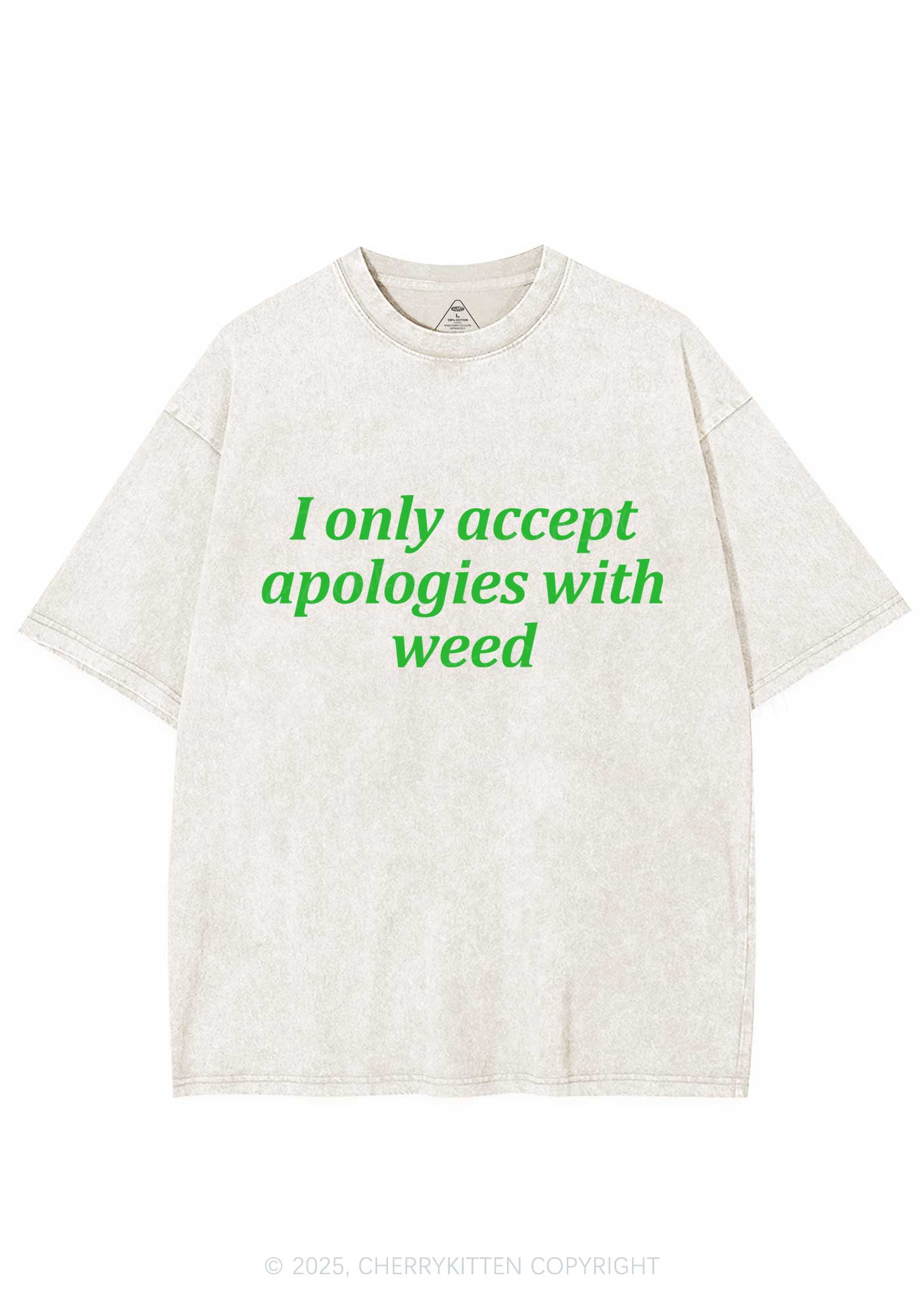 Accept Apologies With Wxxd Y2K Shirts Washed Tee Cherrykitten - Image 4