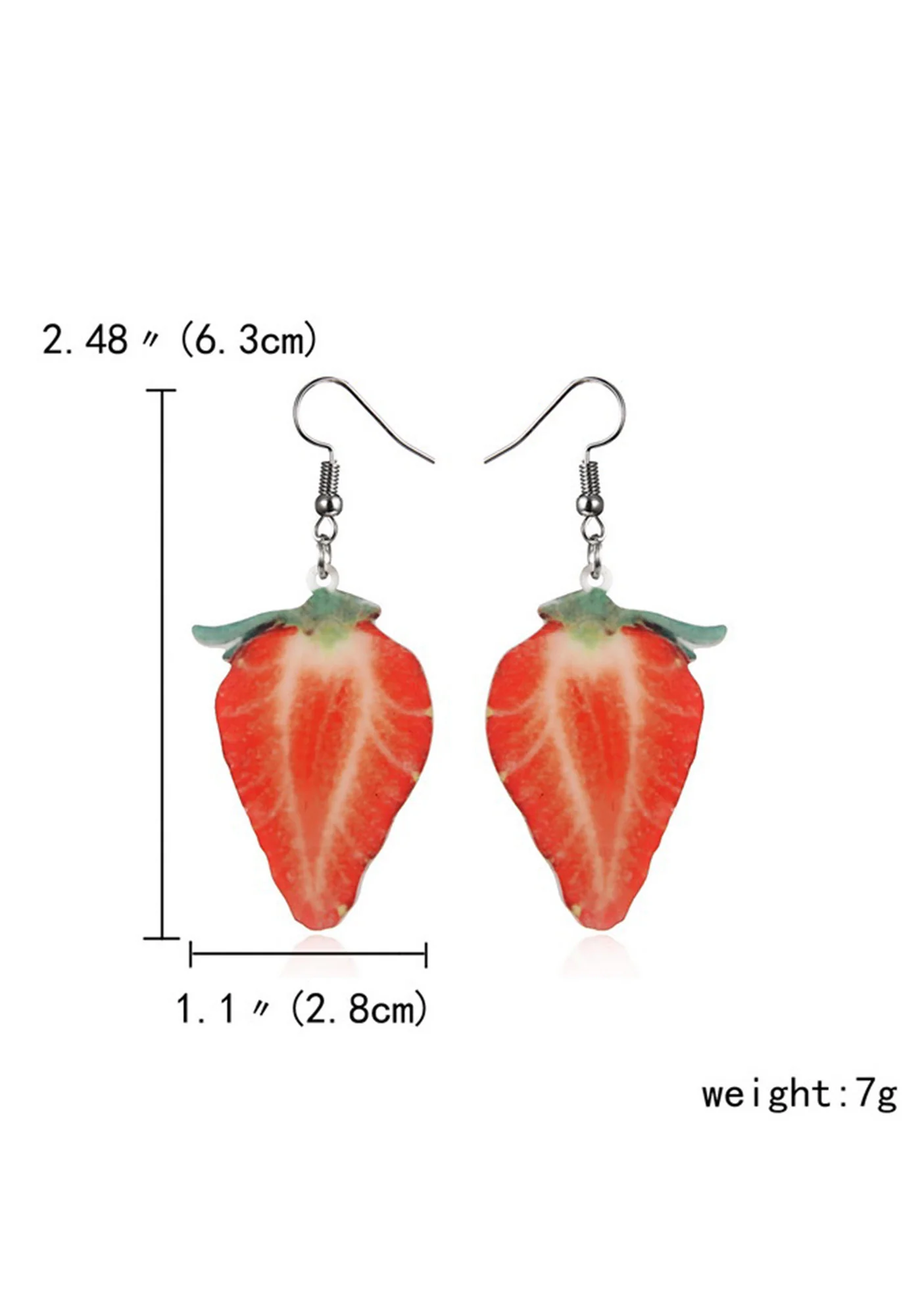 Acrylic Strawberry Y2K Earrings Cherrykitten - Image 2
