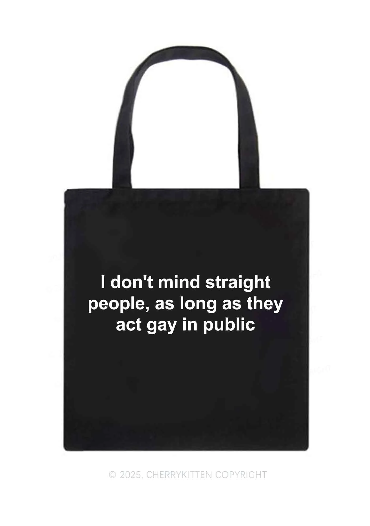 Act Gay In Public Pride Y2K Canvas Tote Bag Cherrykitten - Image 3