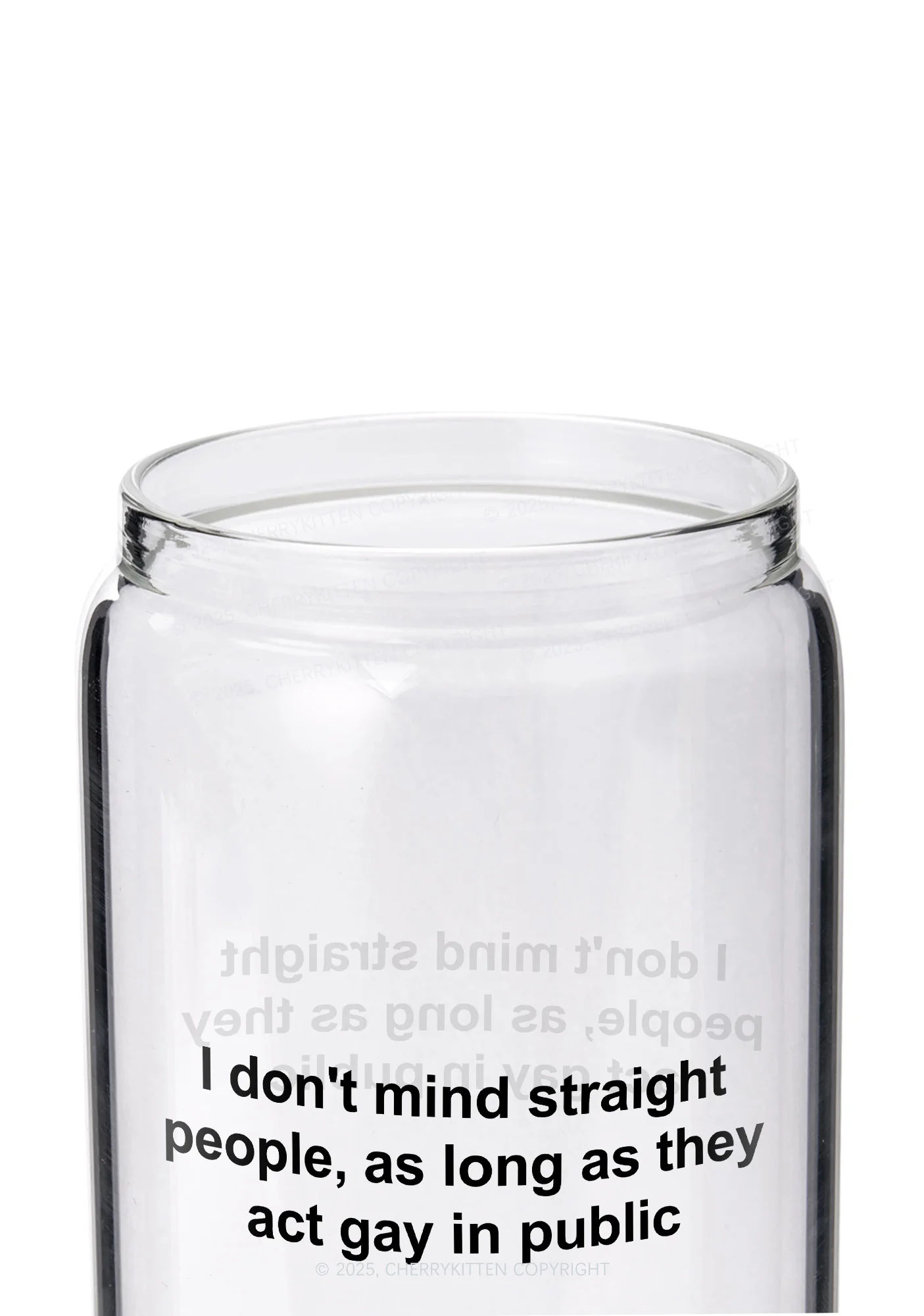 Act Gay In Public Pride Y2K Printed Glass Cup Cherrykitten - Image 2