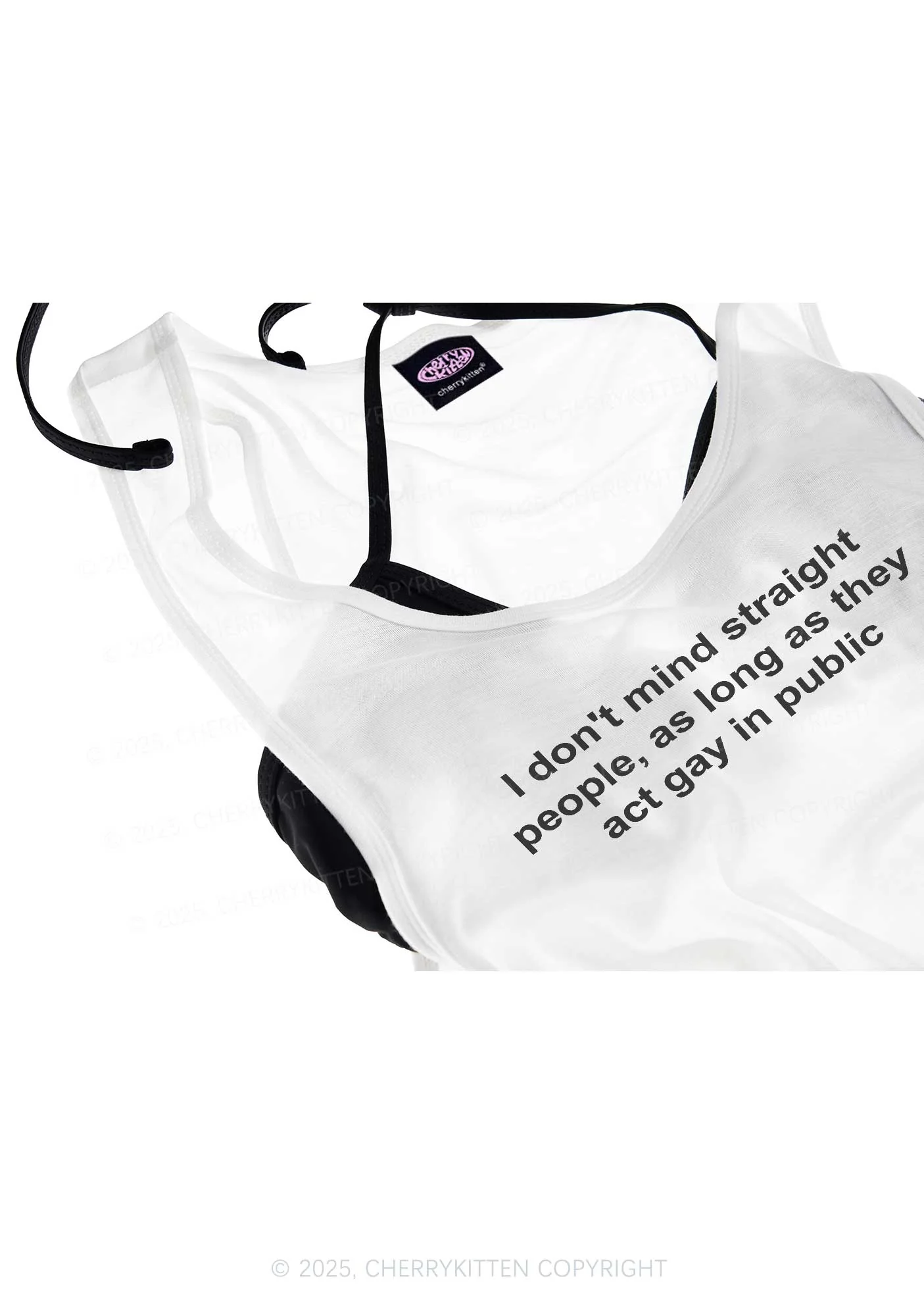 Act Gay In Public Pride Y2K Sheer Boyfriend Tank Cherrykitten - Image 4