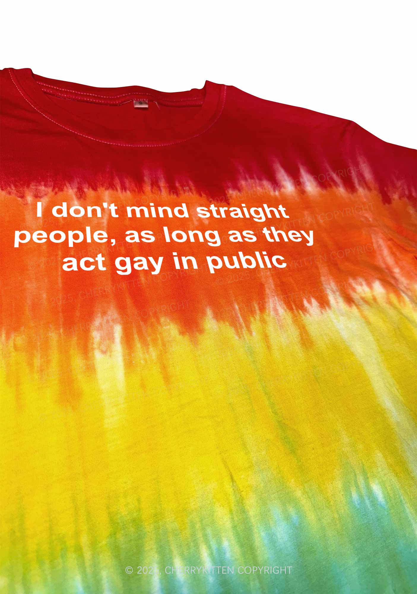 Act Gay In Public Pride Y2K Tie Dye Shirts Cherrykitten - Image 2