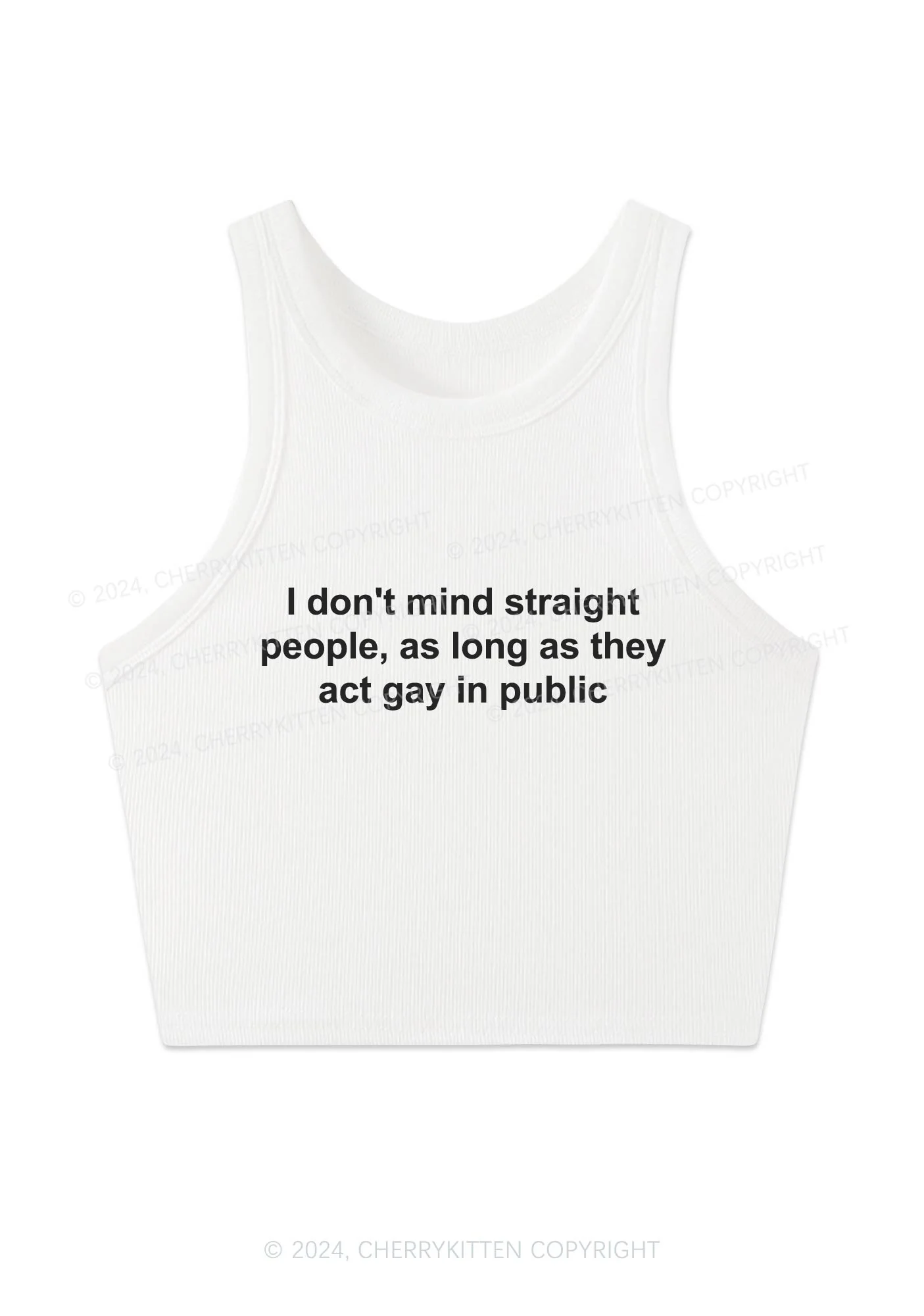 Act Gay In Public Y2K Crop Tank Top Cherrykitten - Image 2