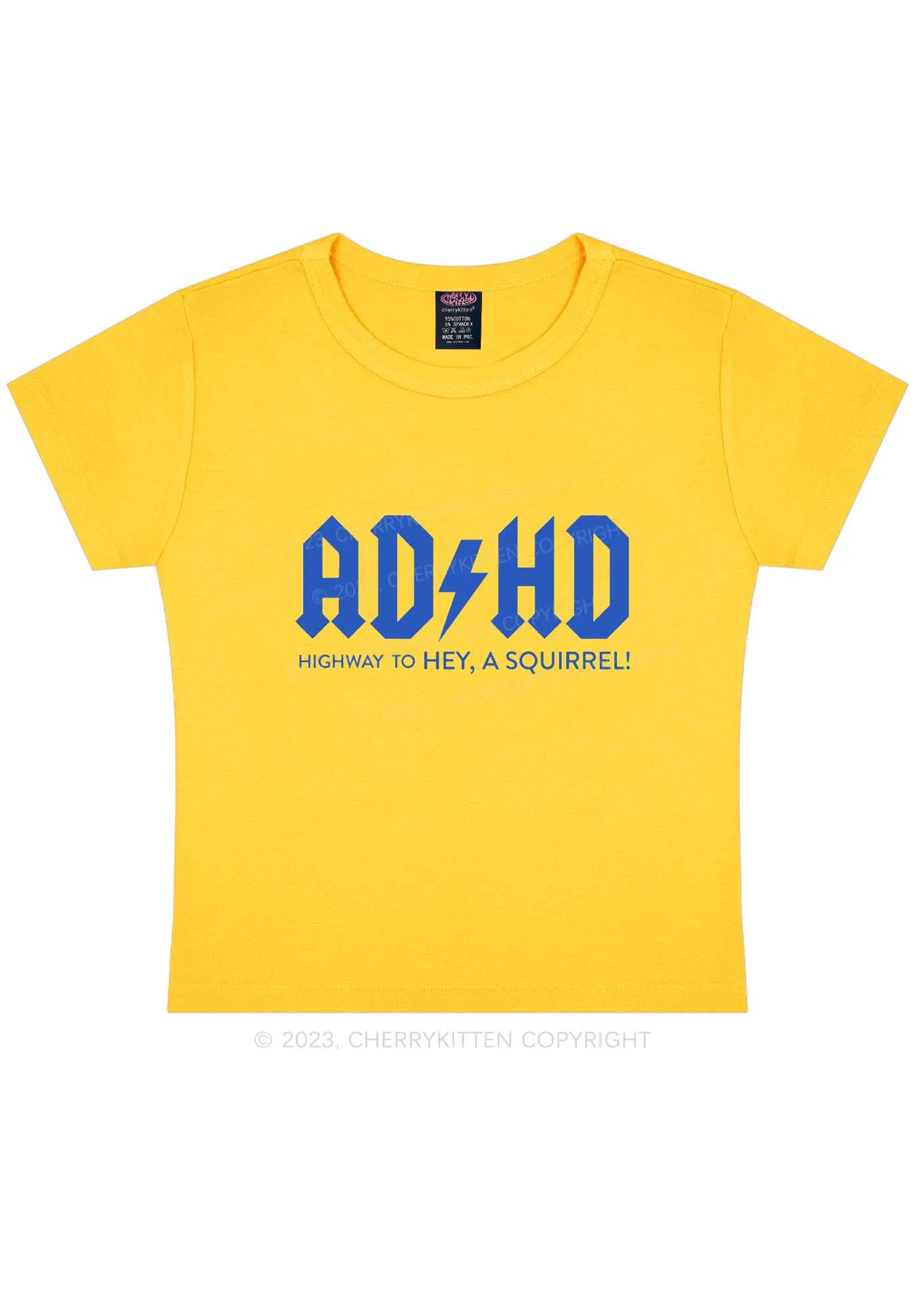 ADHD Hey A Squirrel Y2K Baby Tee Cherrykitten - Image 6