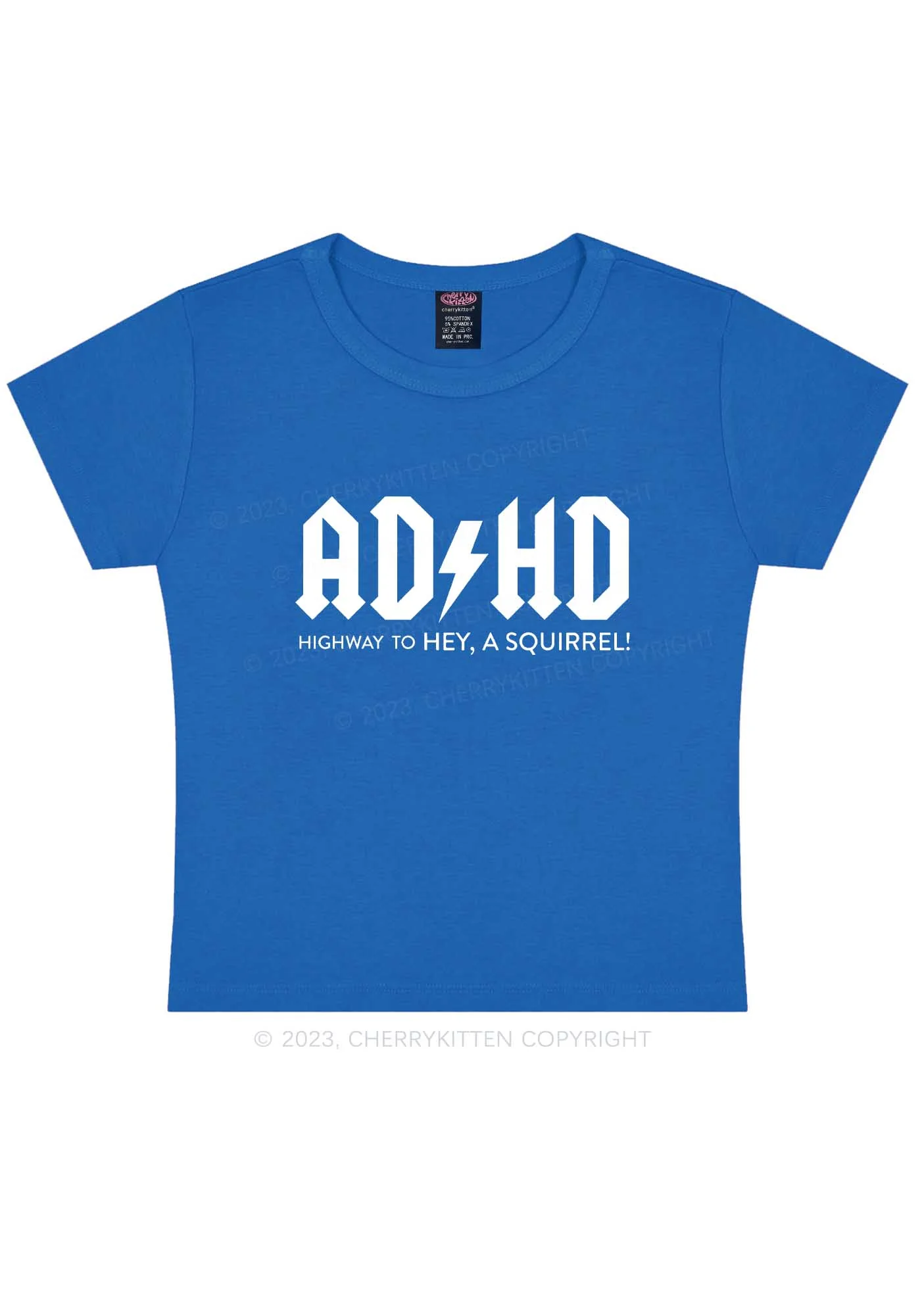 ADHD Hey A Squirrel Y2K Baby Tee Cherrykitten - Image 8