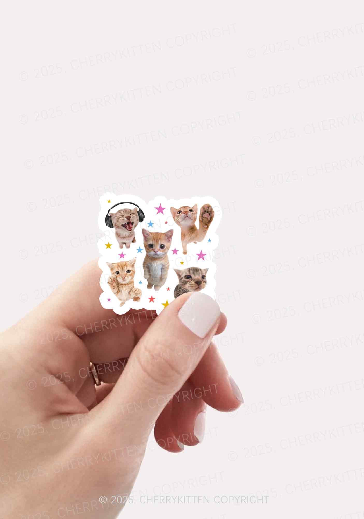 Adorable Cats 1Pc Y2K Sticker Cherrykitten - Image 2