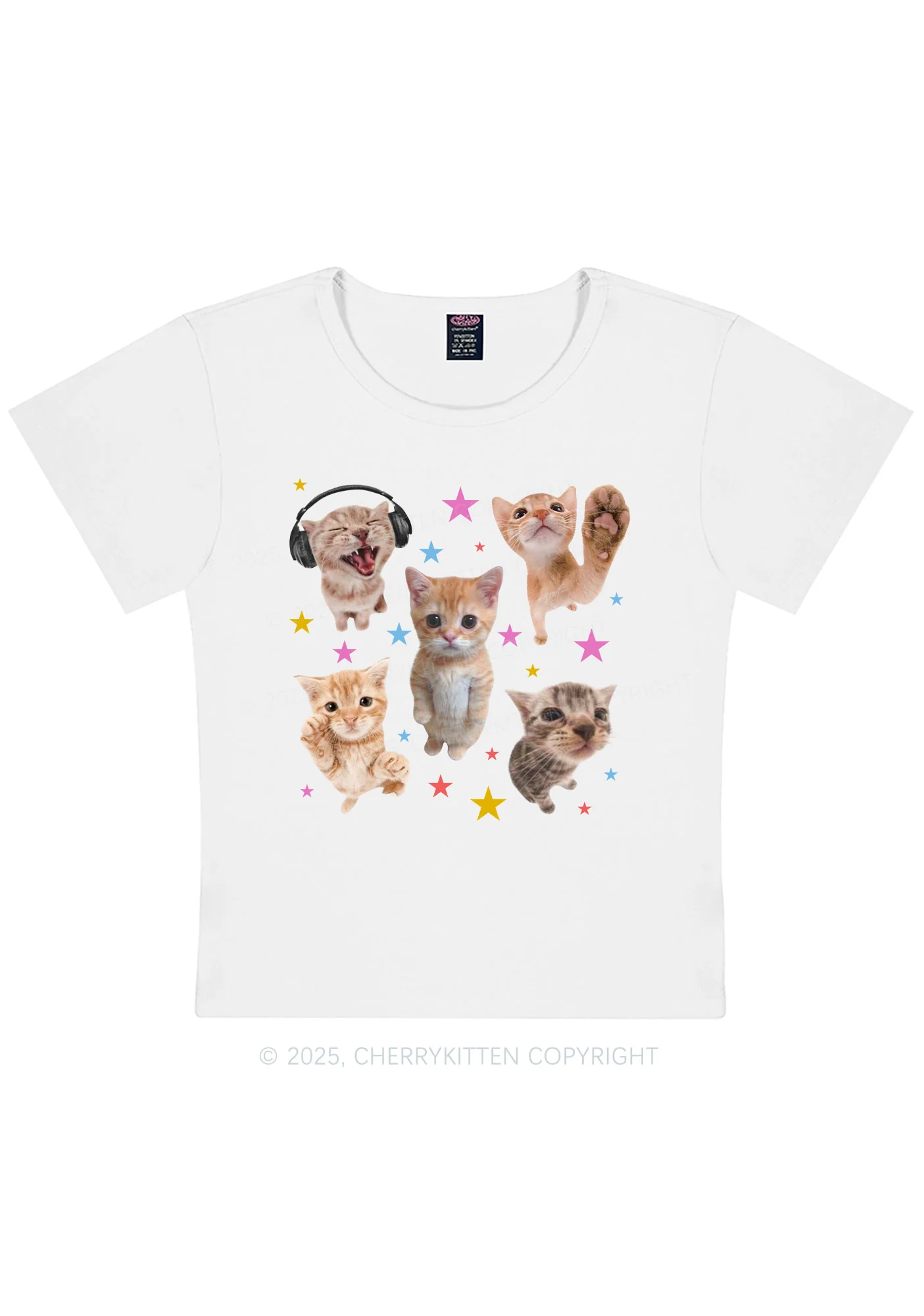 Adorable Cats Y2K Baby Tee Cherrykitten - Image 4