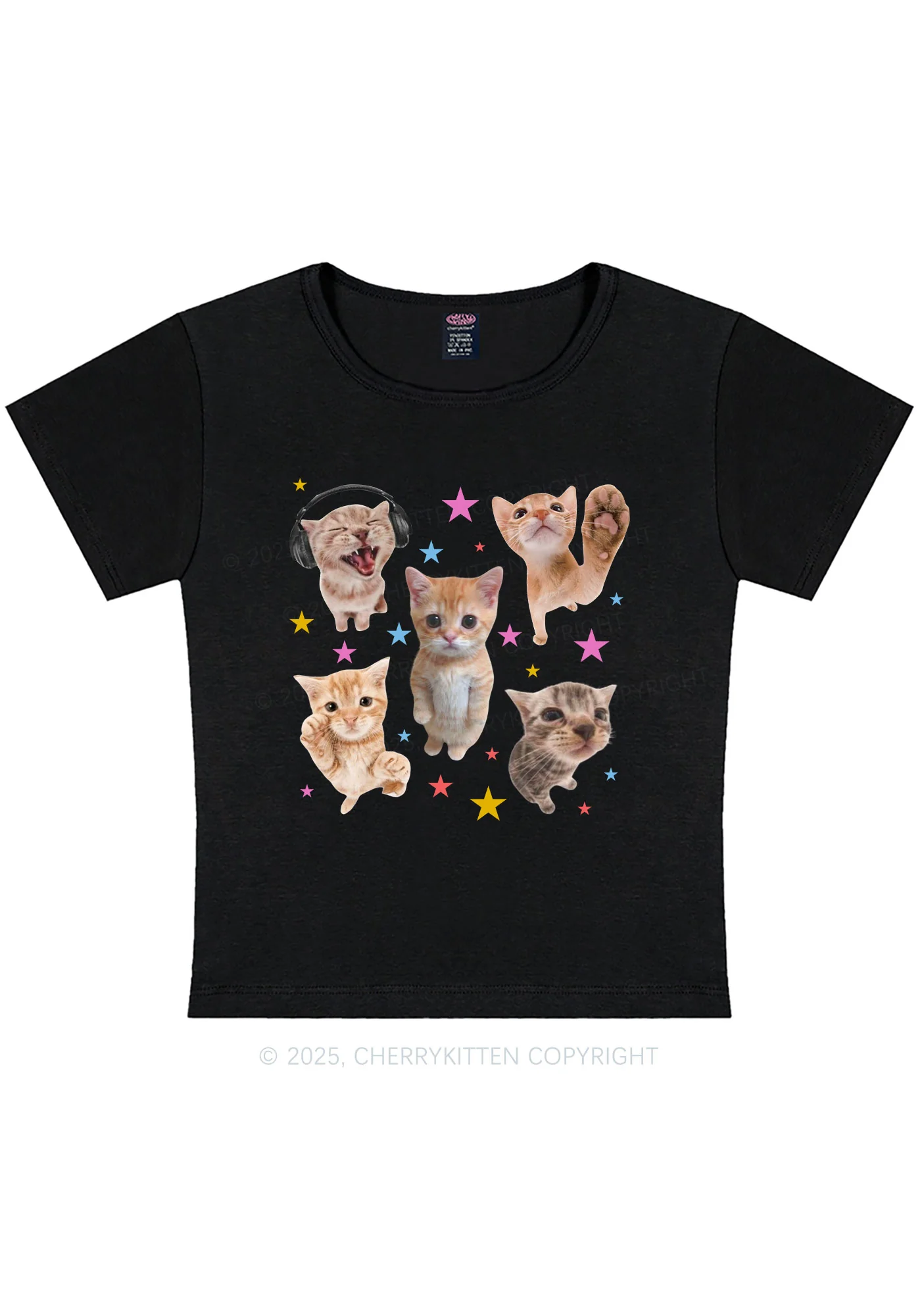 Adorable Cats Y2K Baby Tee Cherrykitten - Image 5