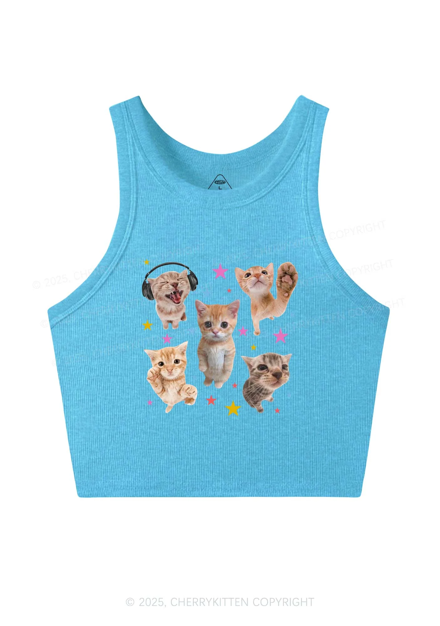 Adorable Cats Y2K Crop Tank Top Cherrykitten - Image 4