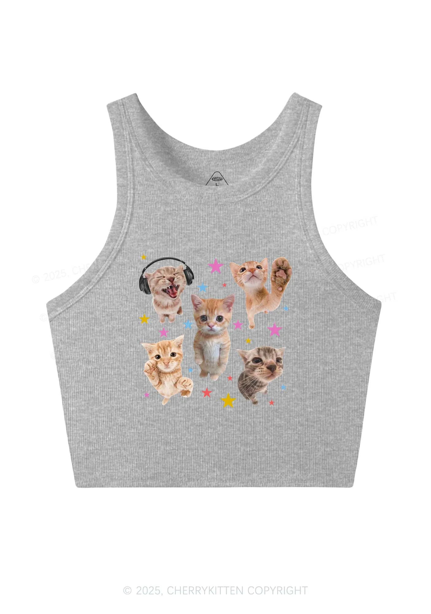 Adorable Cats Y2K Crop Tank Top Cherrykitten - Image 5