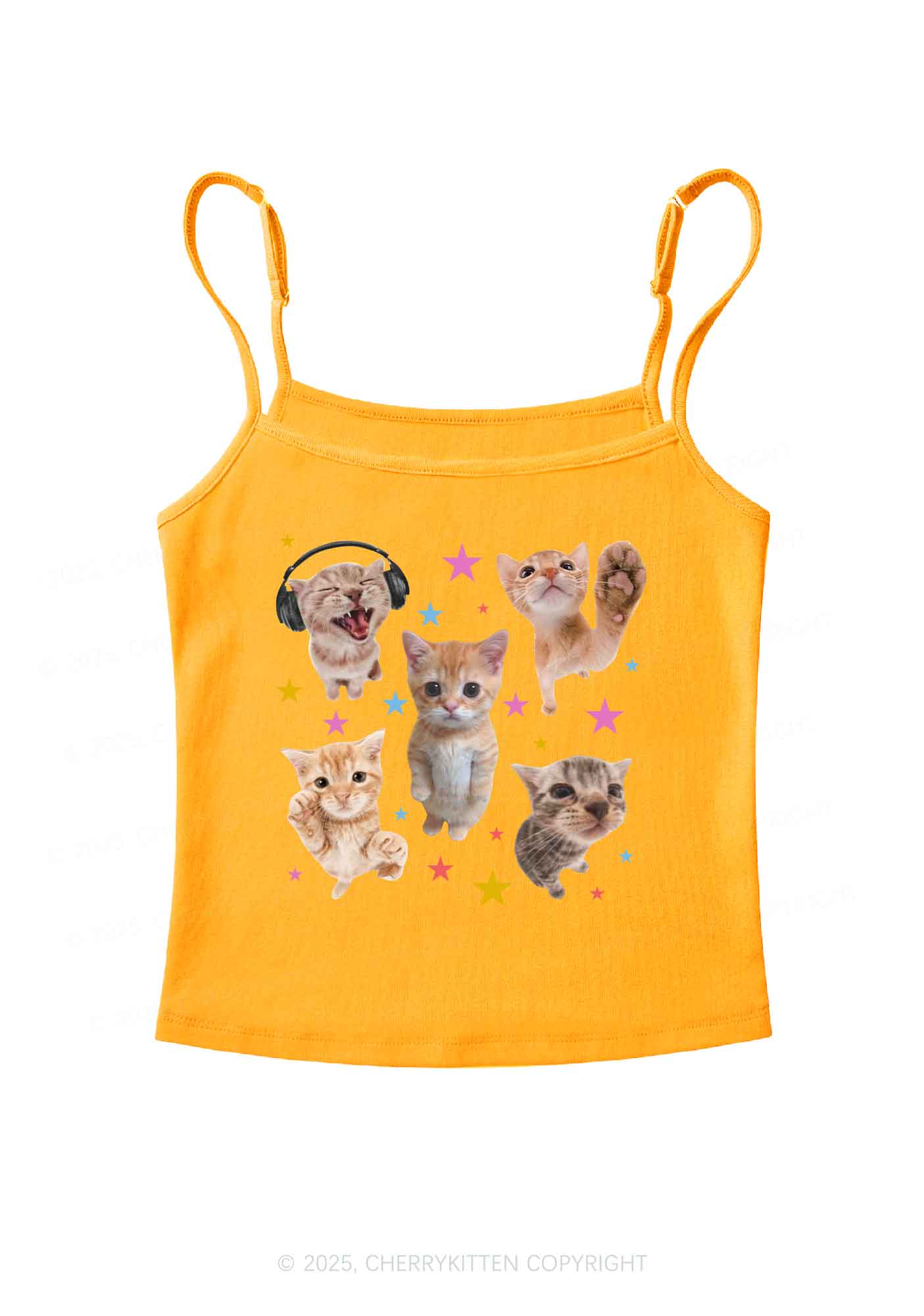 Adorable Cats Y2K Spaghetti Strap Cami Cherrykitten - Image 4
