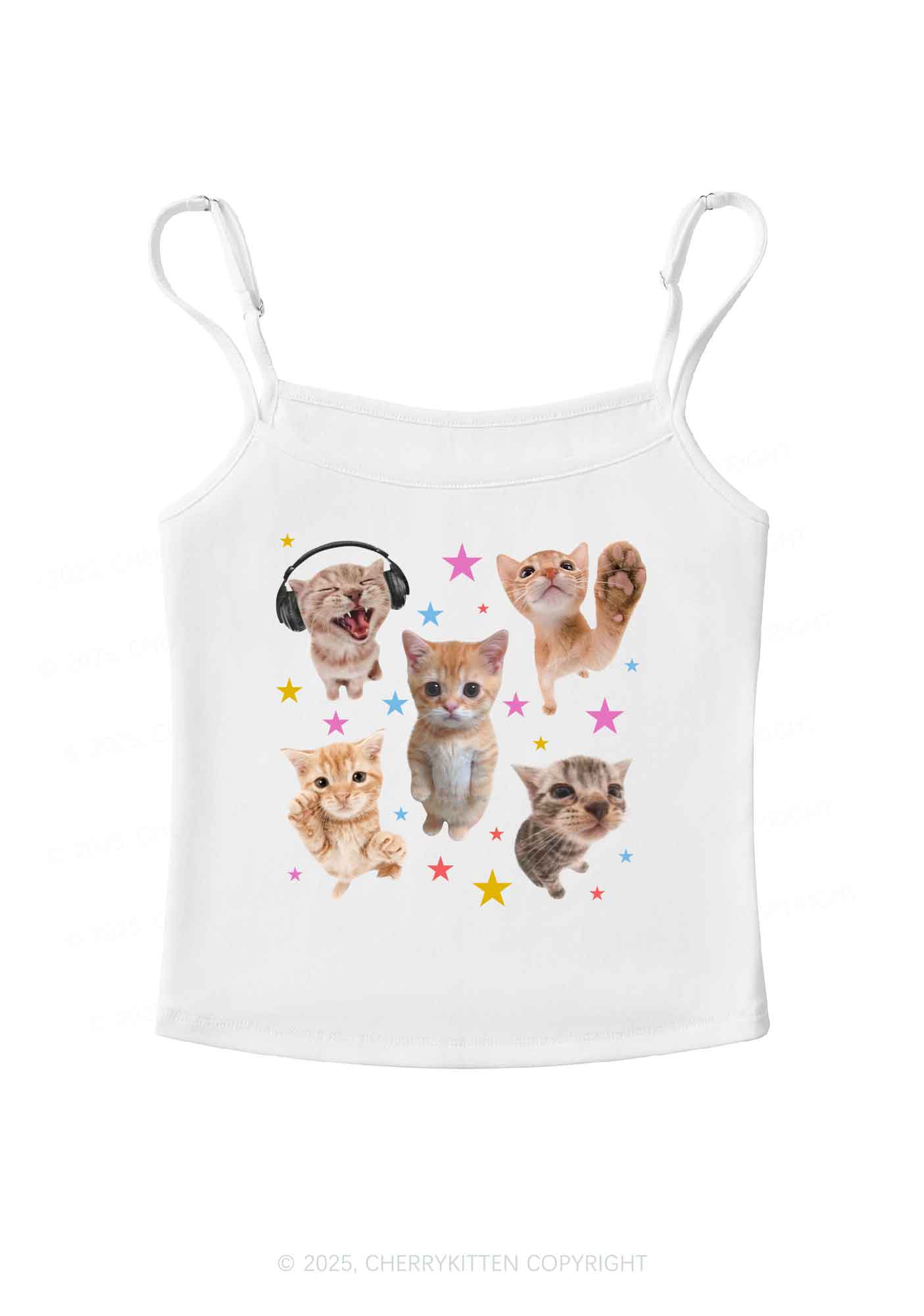 Adorable Cats Y2K Spaghetti Strap Cami Cherrykitten - Image 5