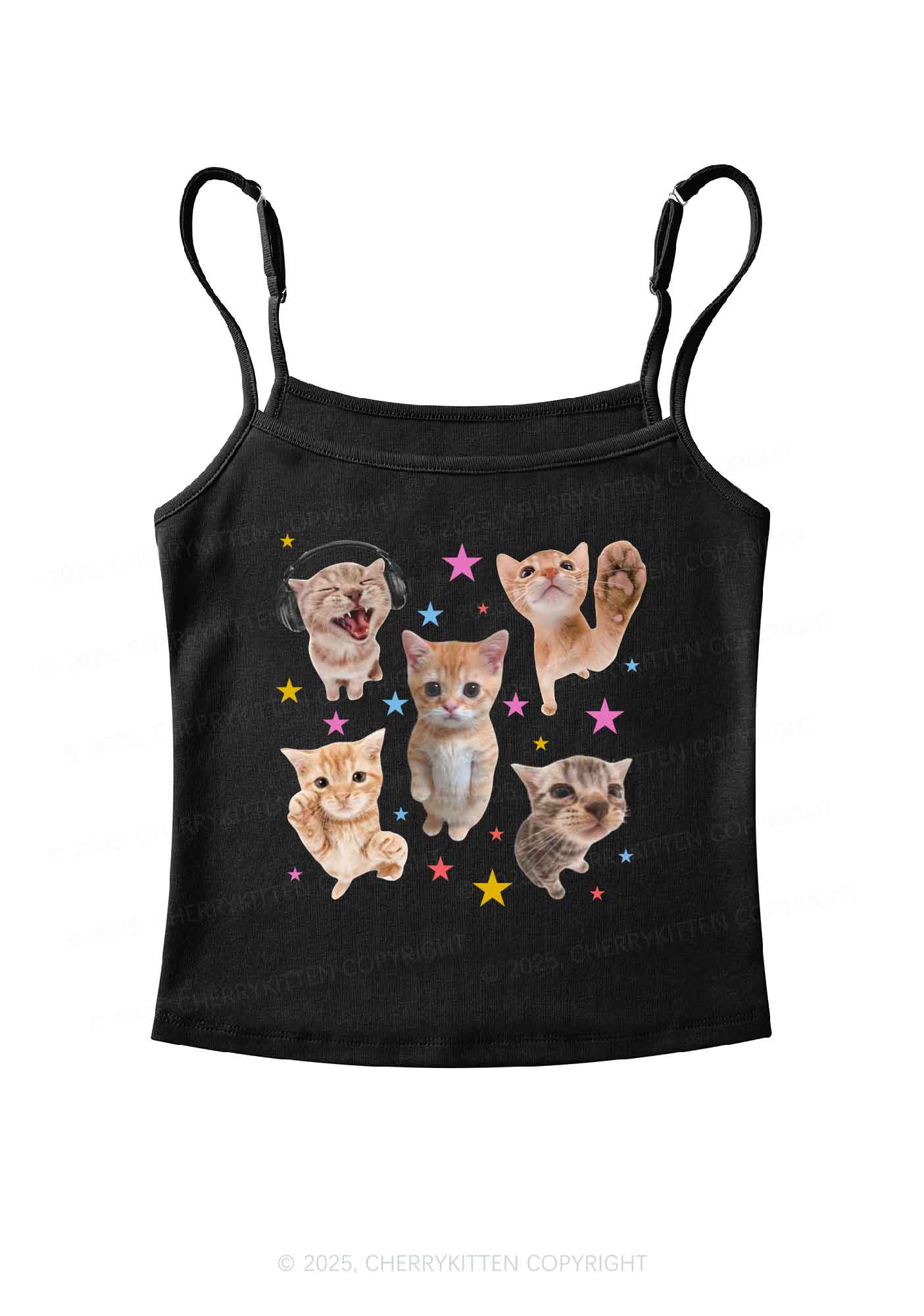 Adorable Cats Y2K Spaghetti Strap Cami Cherrykitten - Image 6
