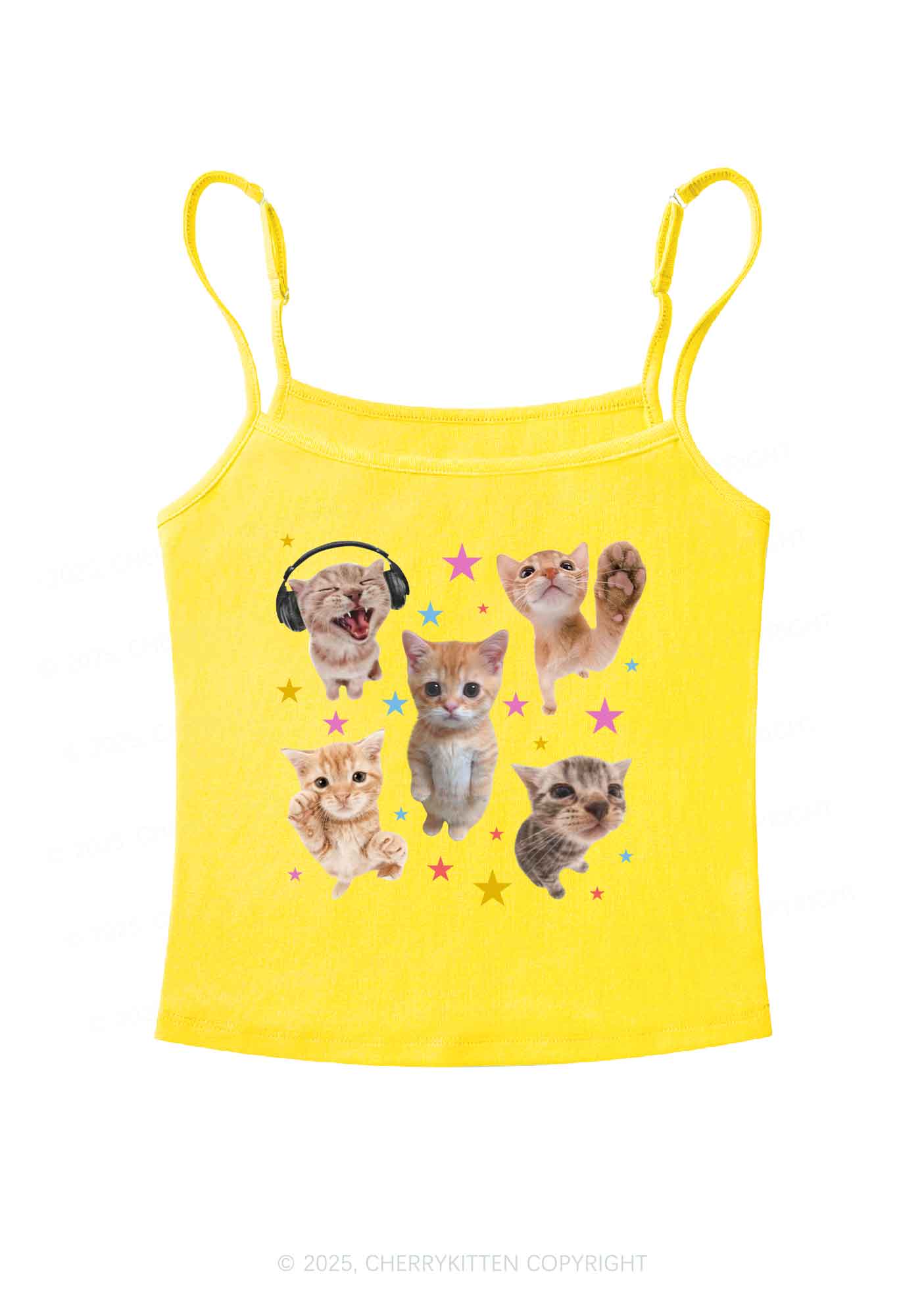 Adorable Cats Y2K Spaghetti Strap Cami Cherrykitten - Image 7