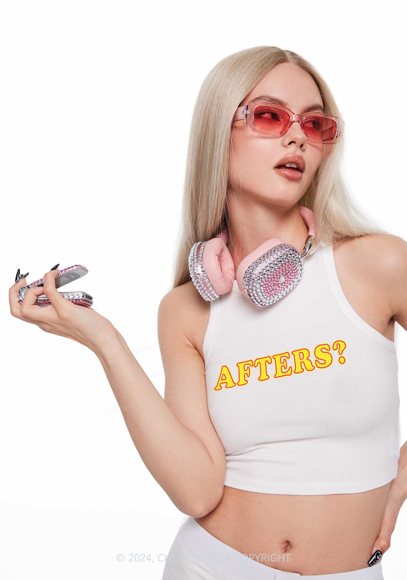 Afters Y2K Crop Tank Top Cherrykitten - Image 2