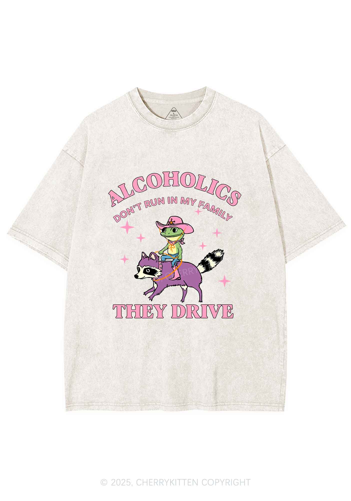 Alcoholics Drive Y2K Shirts Washed Tee Cherrykitten - Image 4