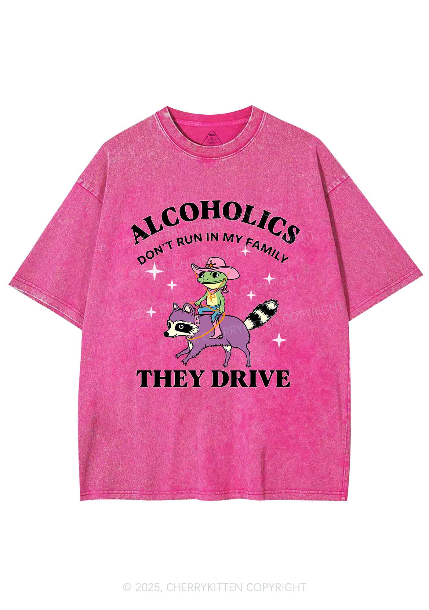 Alcoholics Drive Y2K Shirts Washed Tee Cherrykitten - Image 6