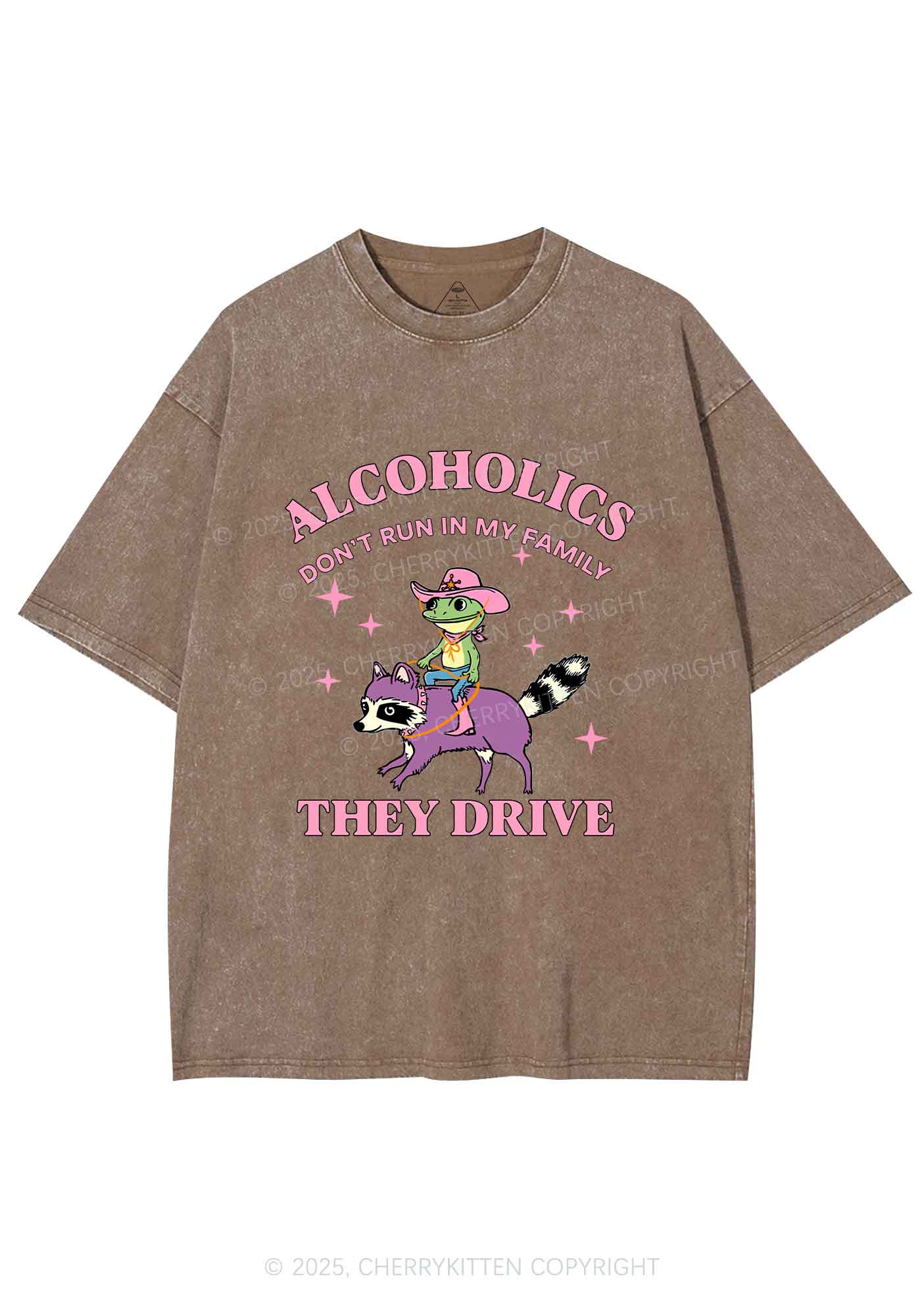 Alcoholics Drive Y2K Shirts Washed Tee Cherrykitten - Image 7