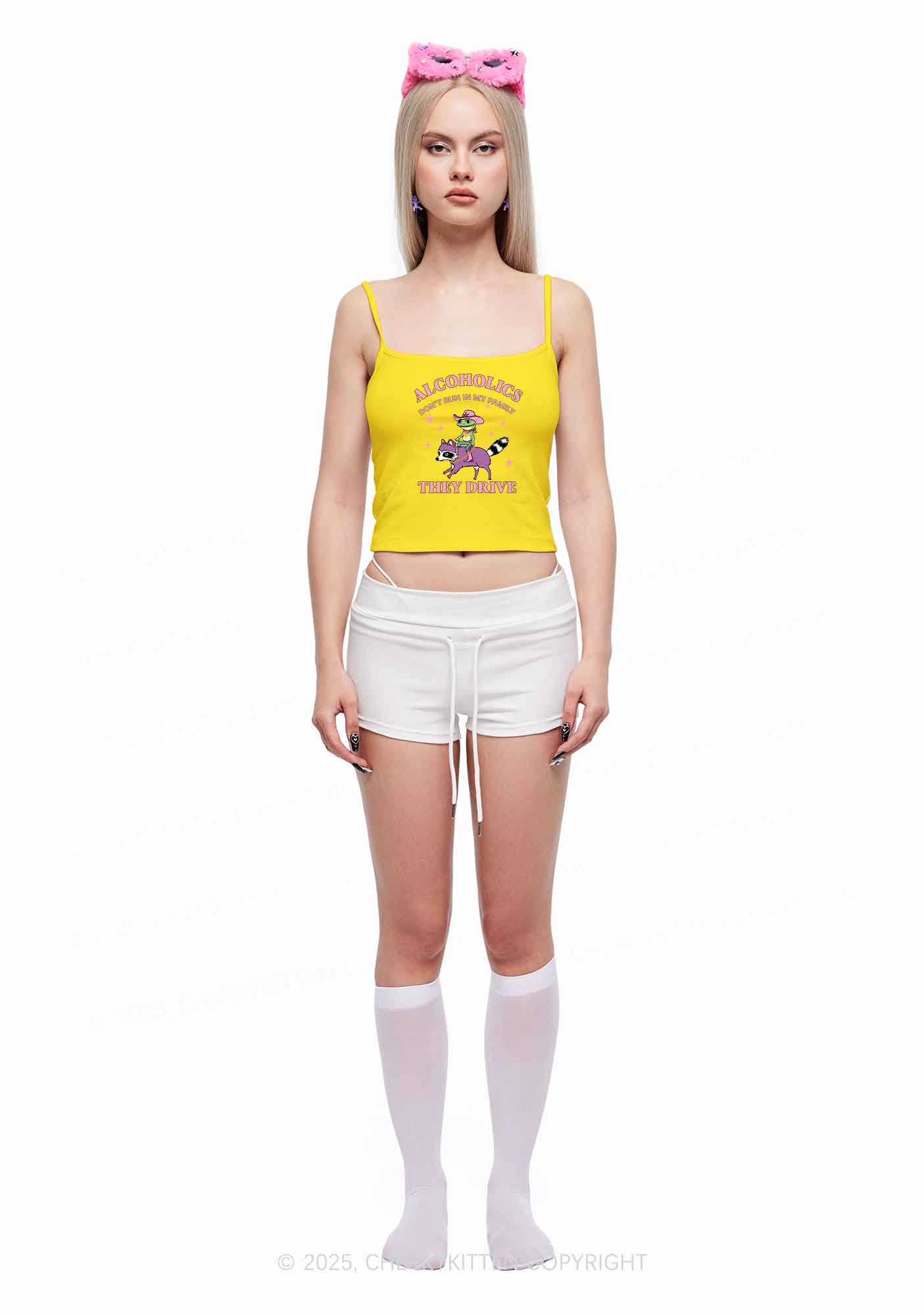 Alcoholics Drive Y2K Spaghetti Strap Cami Cherrykitten - Image 2