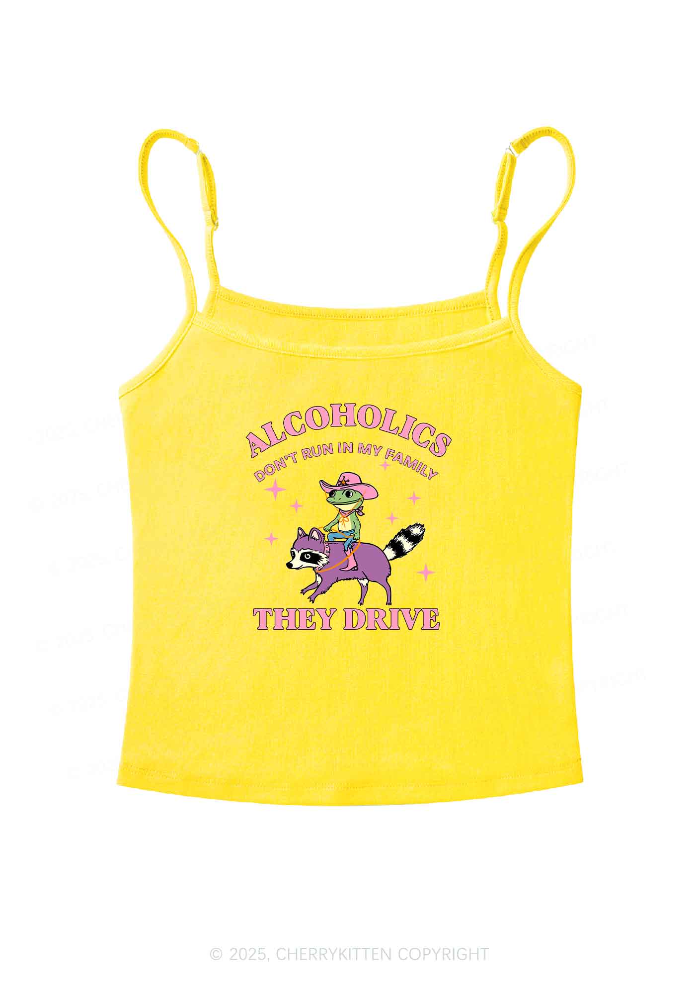 Alcoholics Drive Y2K Spaghetti Strap Cami Cherrykitten - Image 3
