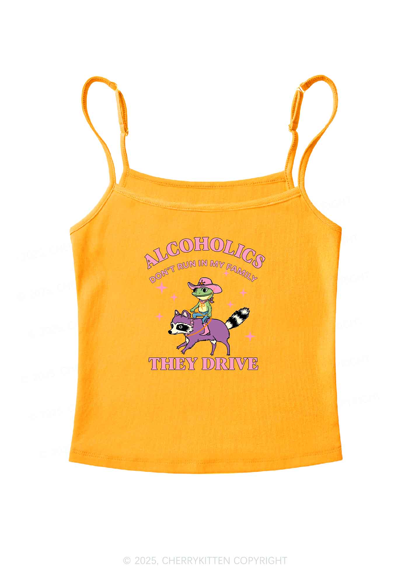 Alcoholics Drive Y2K Spaghetti Strap Cami Cherrykitten - Image 7