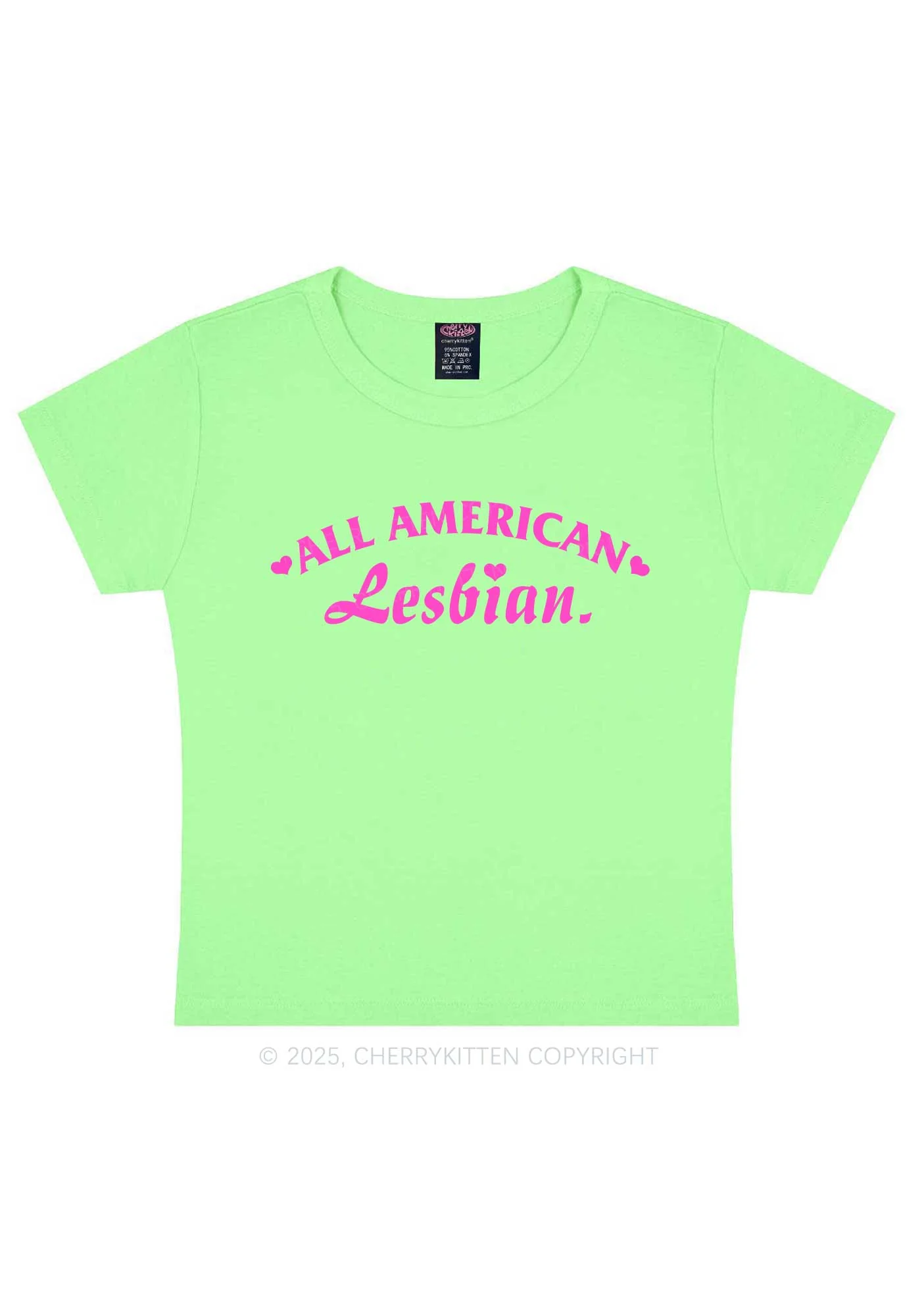 All American Lesbian Y2K Baby Tee Cherrykitten - Image 12