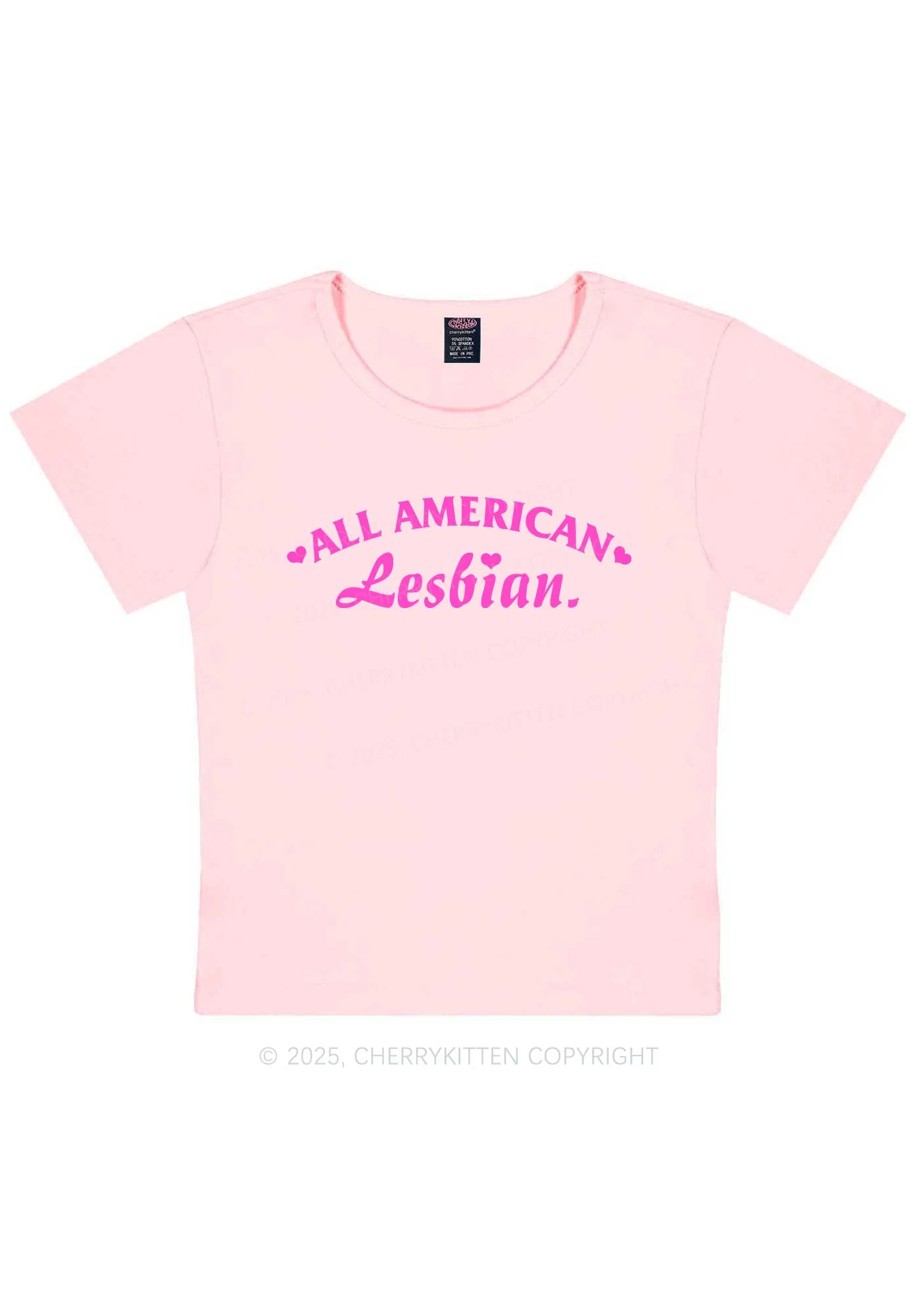 All American Lesbian Y2K Baby Tee Cherrykitten - Image 13