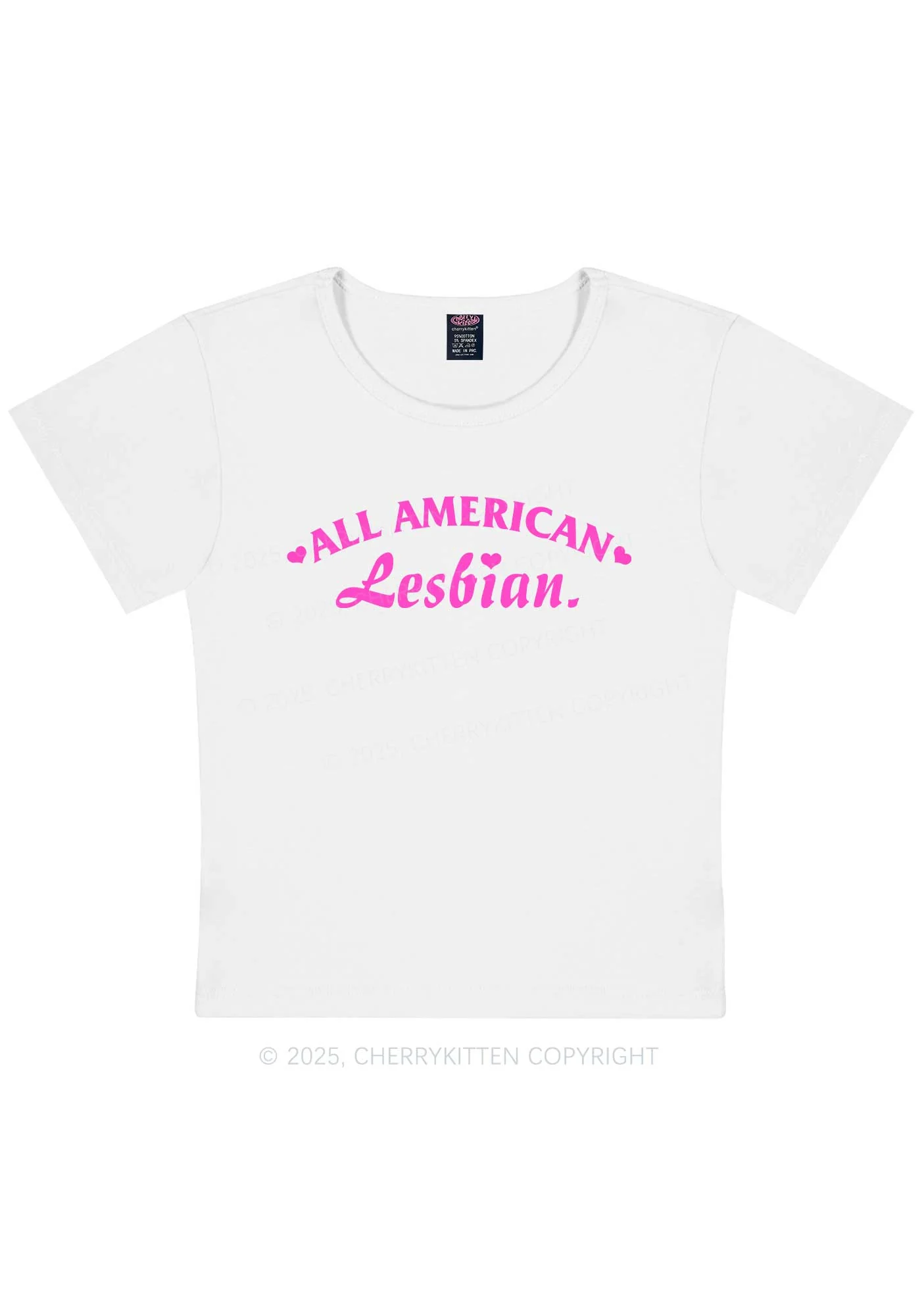 All American Lesbian Y2K Baby Tee Cherrykitten - Image 5