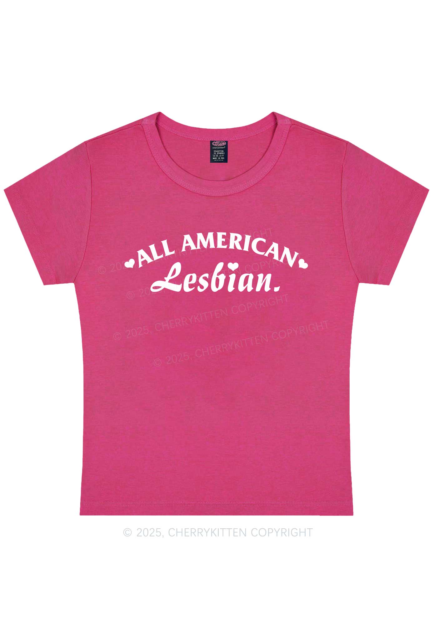 All American Lesbian Y2K Baby Tee Cherrykitten - Image 6