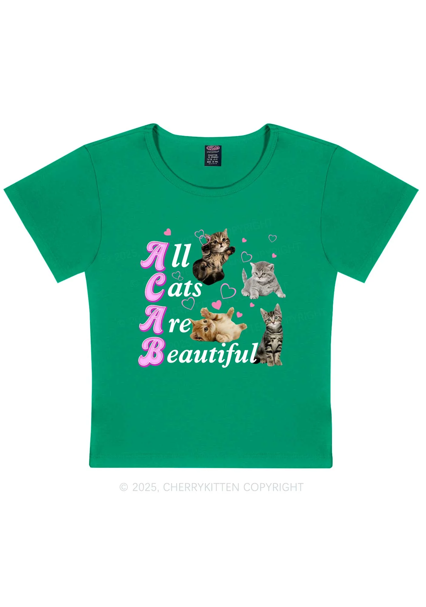 All Cats Are Beautiful Y2K Baby Tee Cherrykitten - Image 10
