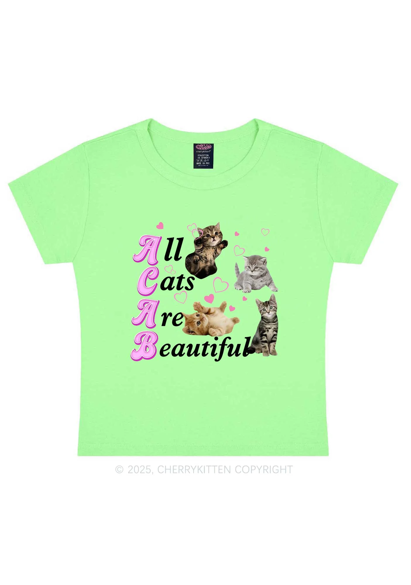 All Cats Are Beautiful Y2K Baby Tee Cherrykitten - Image 11
