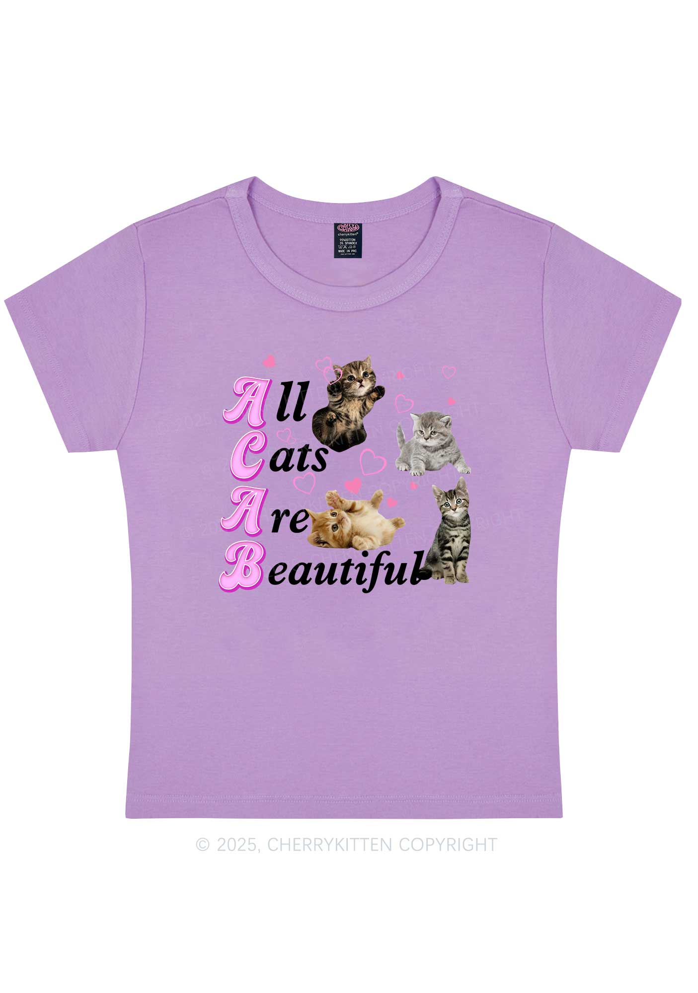 All Cats Are Beautiful Y2K Baby Tee Cherrykitten - Image 5