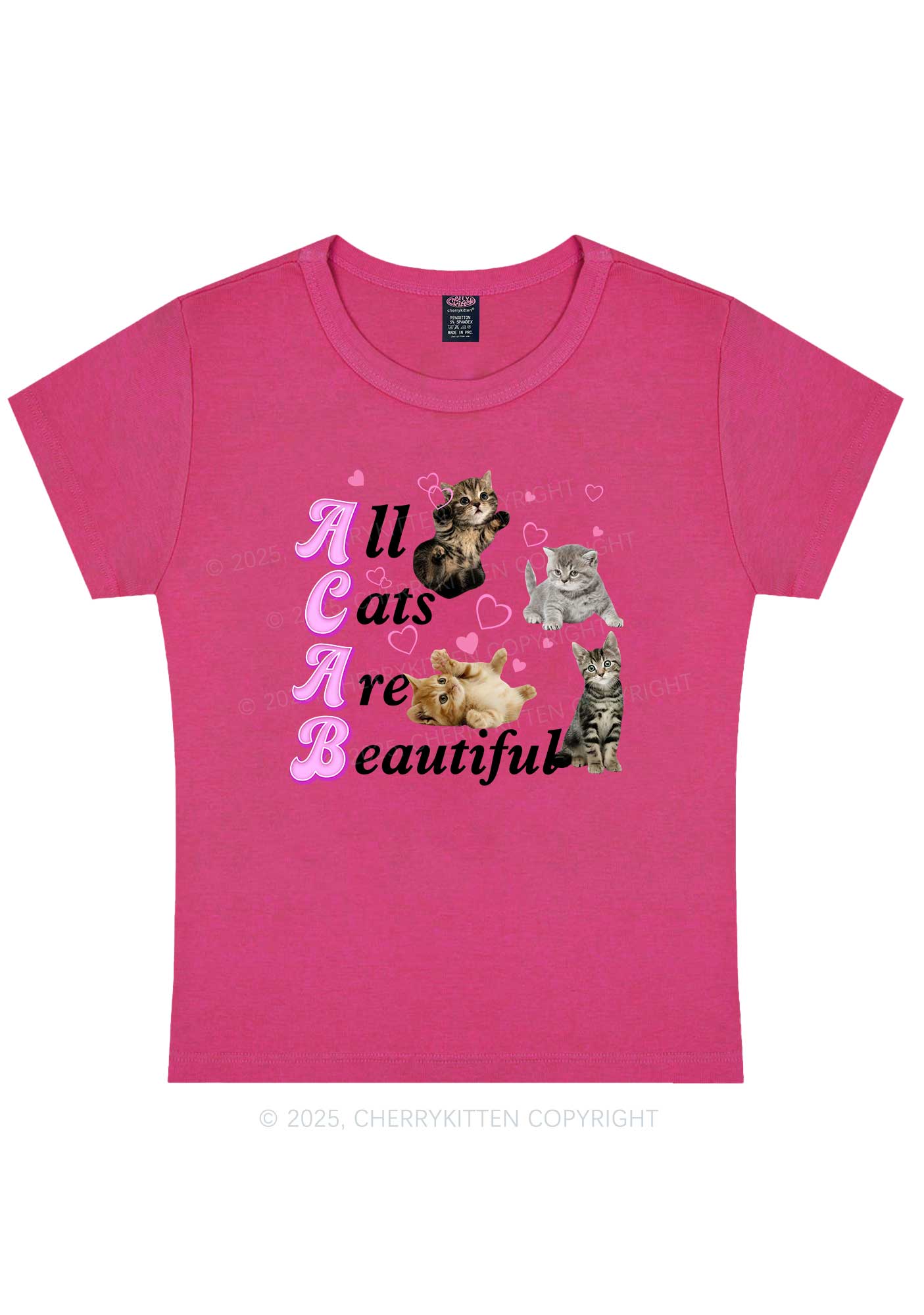 All Cats Are Beautiful Y2K Baby Tee Cherrykitten - Image 6