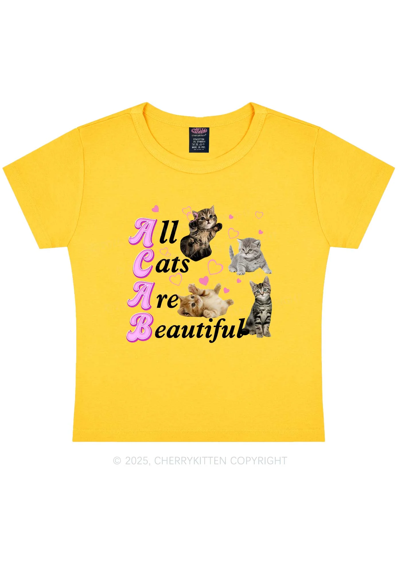 All Cats Are Beautiful Y2K Baby Tee Cherrykitten - Image 7
