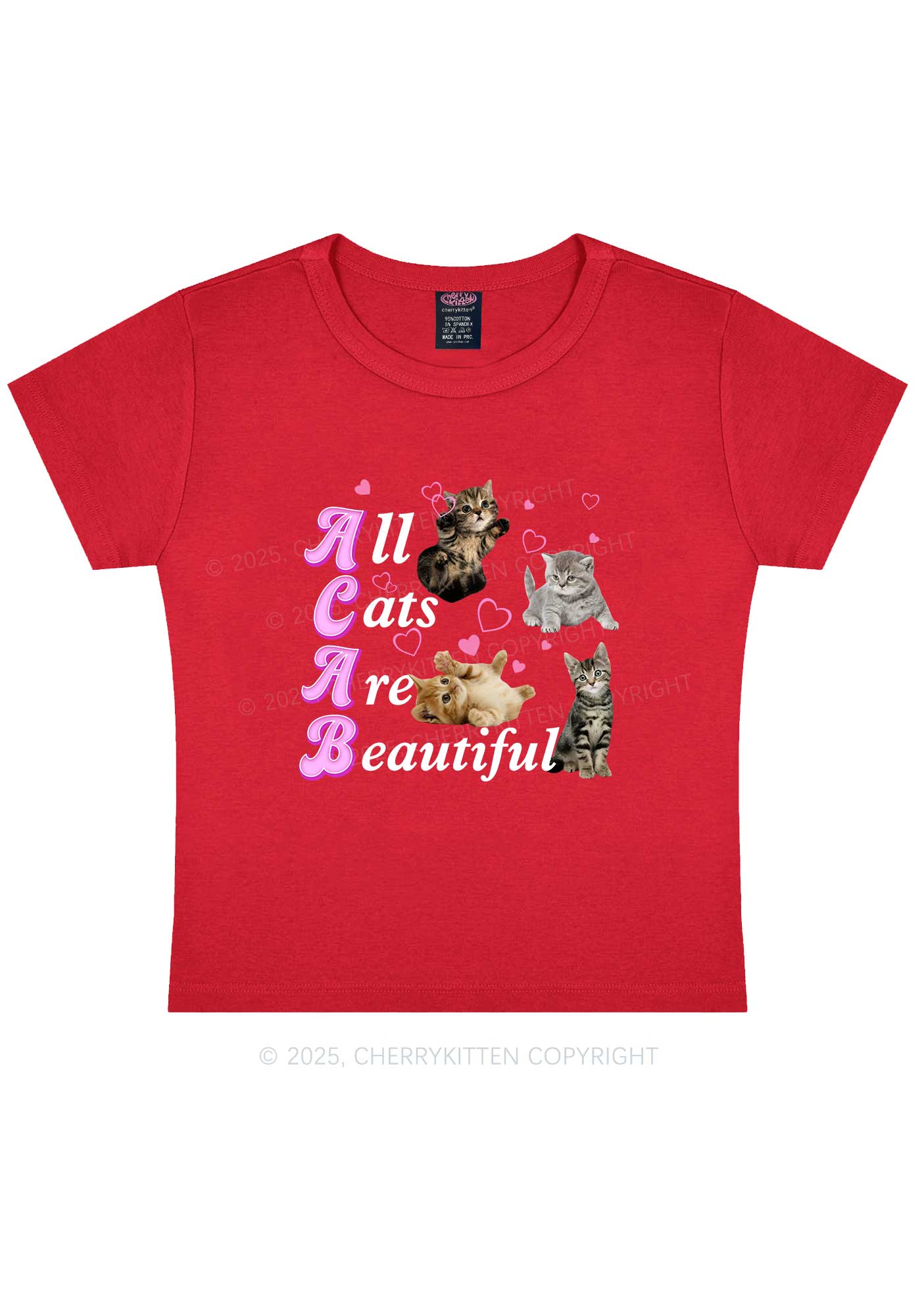 All Cats Are Beautiful Y2K Baby Tee Cherrykitten - Image 8