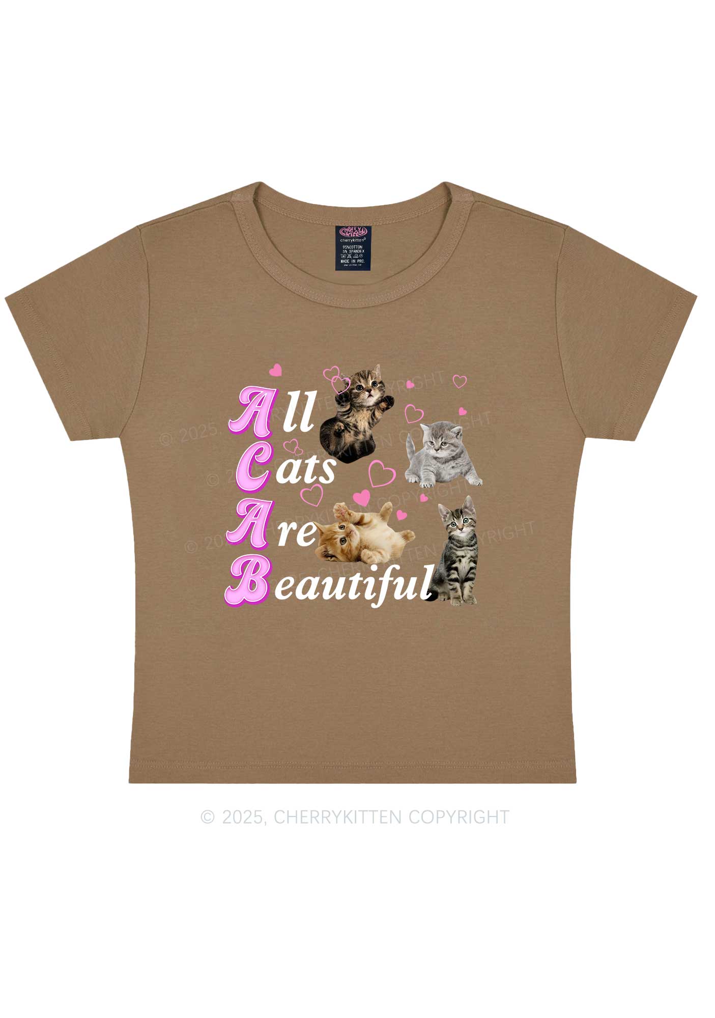 All Cats Are Beautiful Y2K Baby Tee Cherrykitten - Image 9
