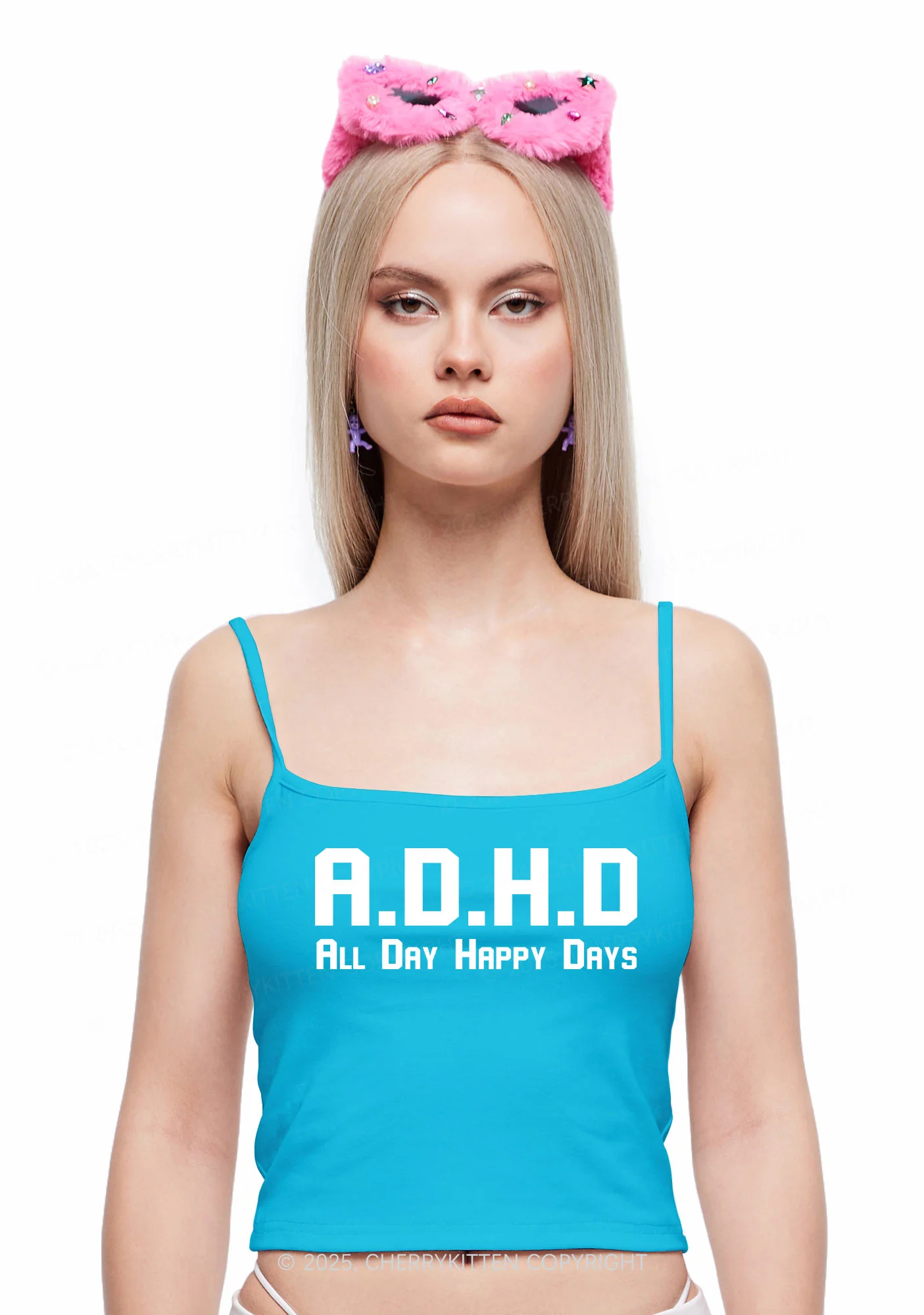 All Day Happy Days Y2K Spaghetti Strap Cami Cherrykitten - Image 2