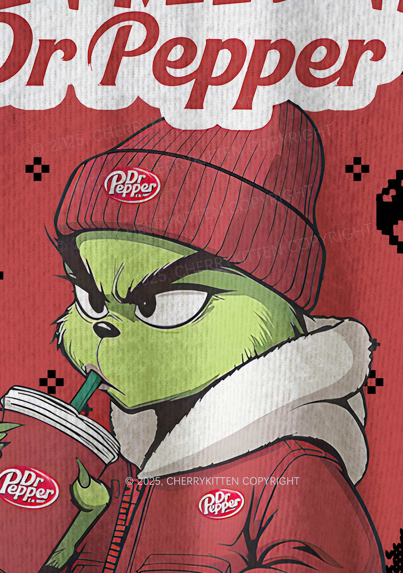All Need Dr Pepper Y2K Christmas Knit Sweatshirt Cherrykitten - Image 6